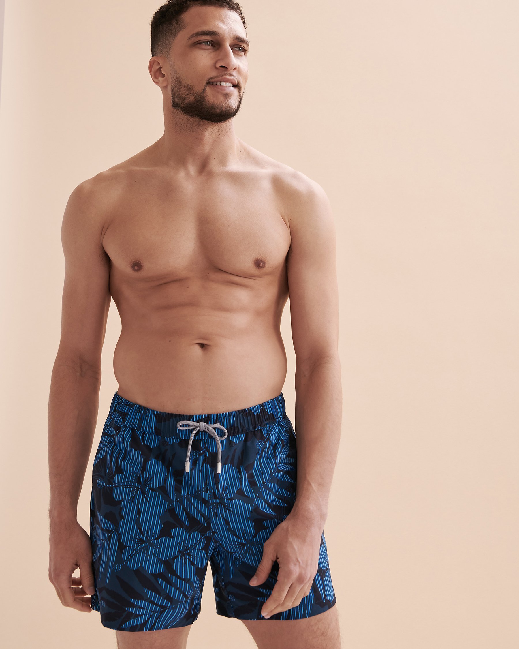 PUBLIC BEACH Maillot volley Tropical Striped Marine PB5604BIK - View5