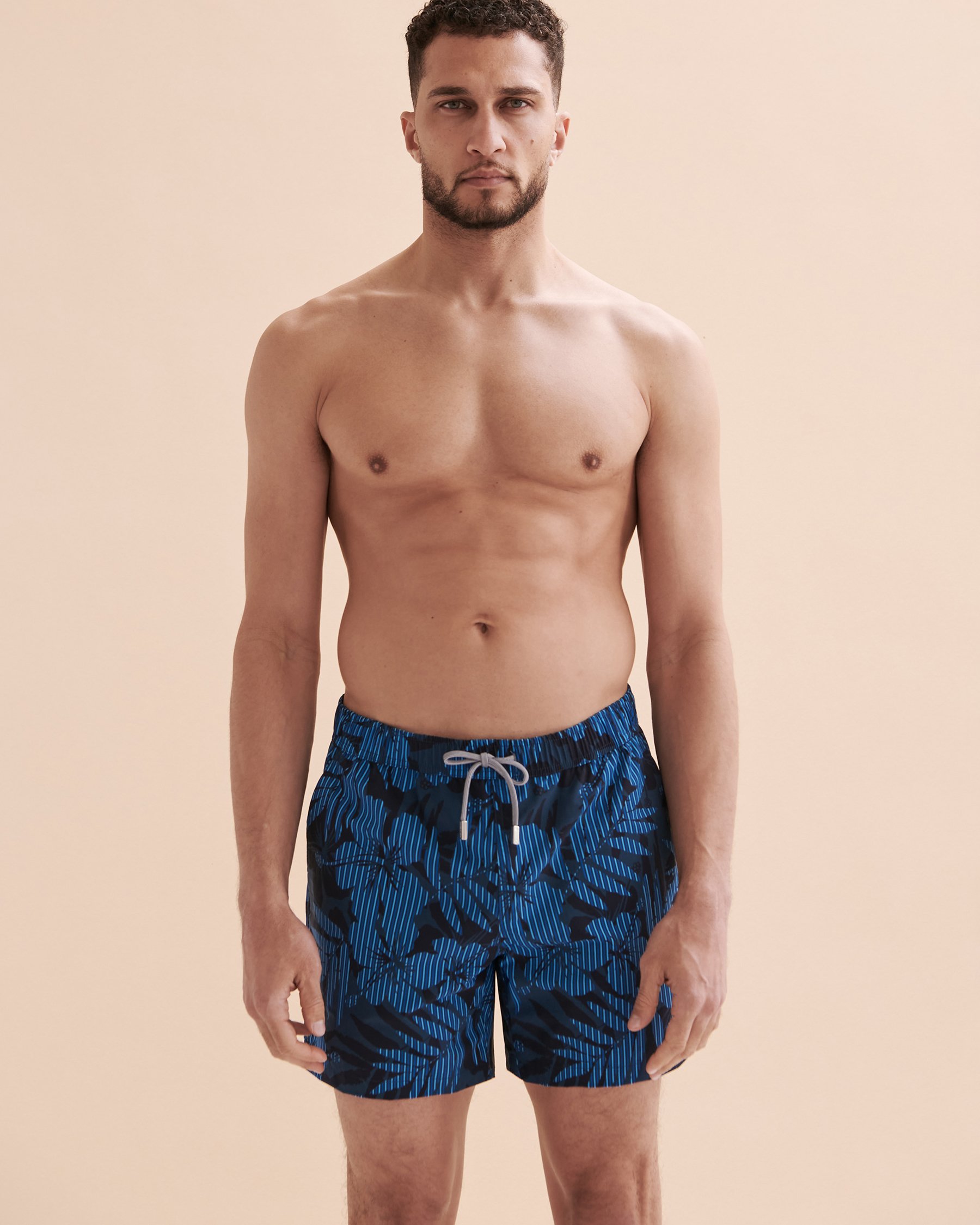 PUBLIC BEACH Maillot volley Tropical Striped Marine PB5604BIK - View6