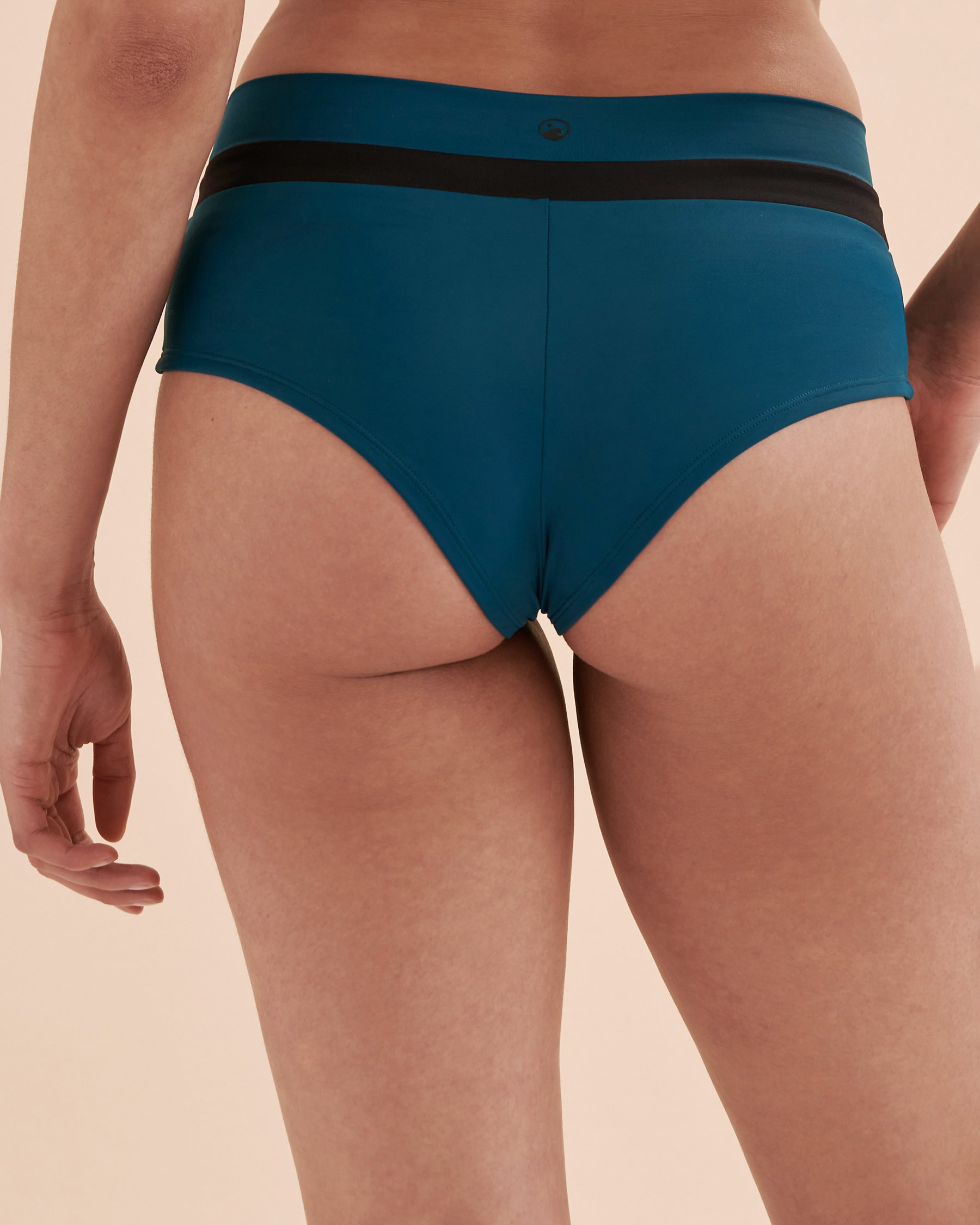 SEATONIC Bas de bikini taille haute Vita Contrast Vert foncé 01300211 - Voir3