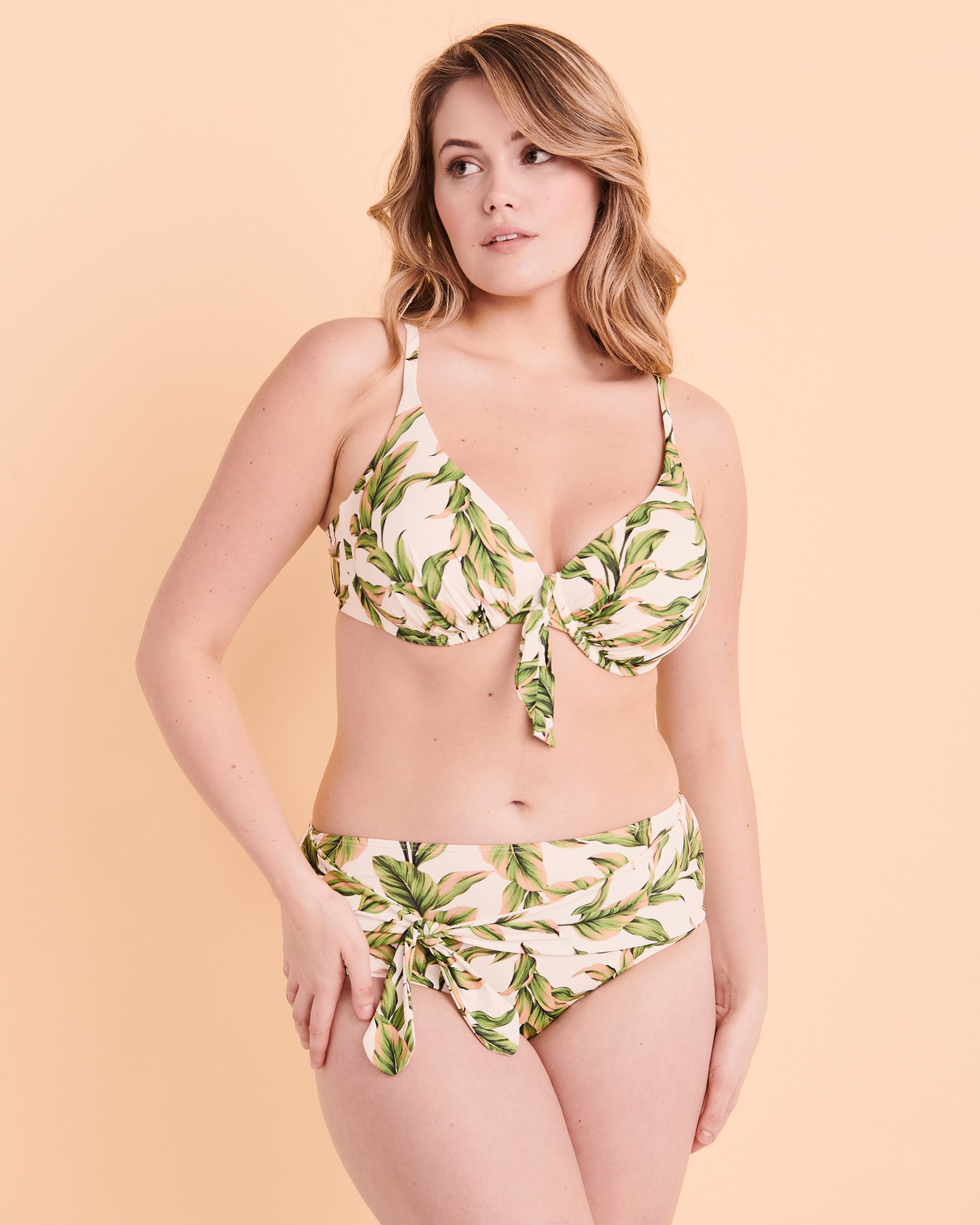TURQUOISE COUTURE Jungle Leaves D Cup Push-up Bikini Top Jungle leaves print 01200047 - View5