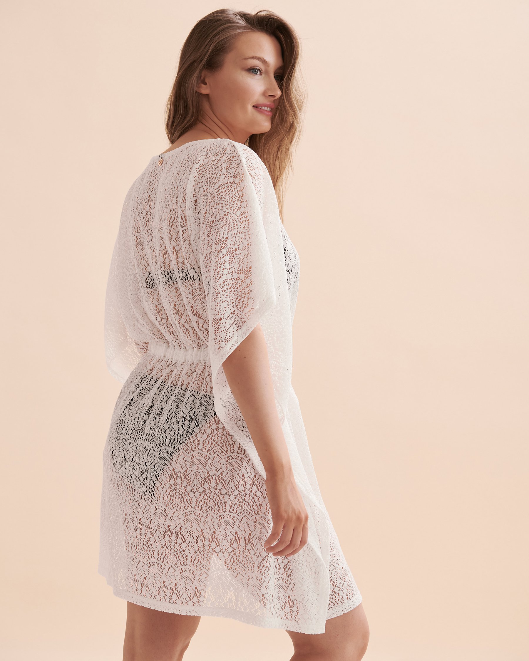 TURQUOISE COUTURE Crochet Caftan White 02400026 - View2
