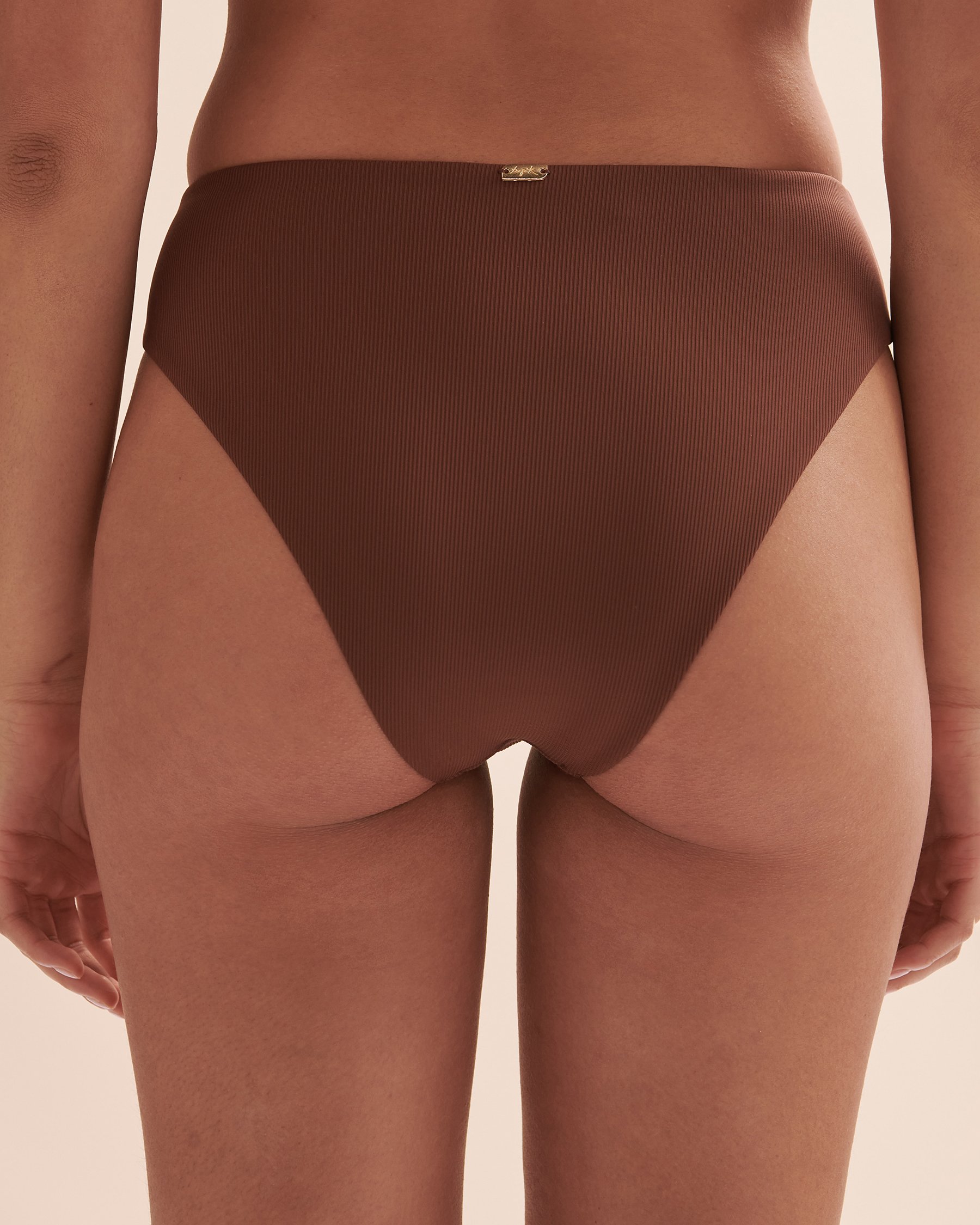 TROPIK Rib Thong Bikini Bottom Brown 01300219 - View3