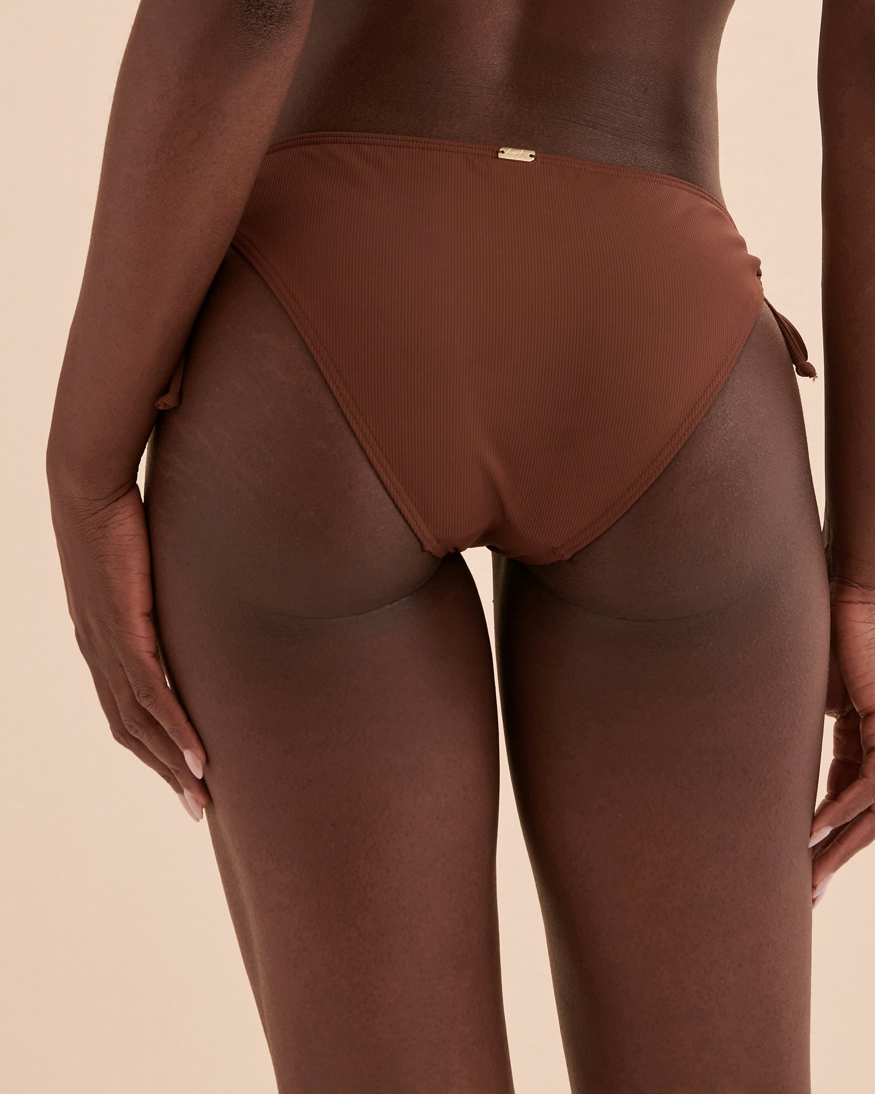 TROPIK Rib Side Tie Bikini Bottom Brown 01300220 - View7