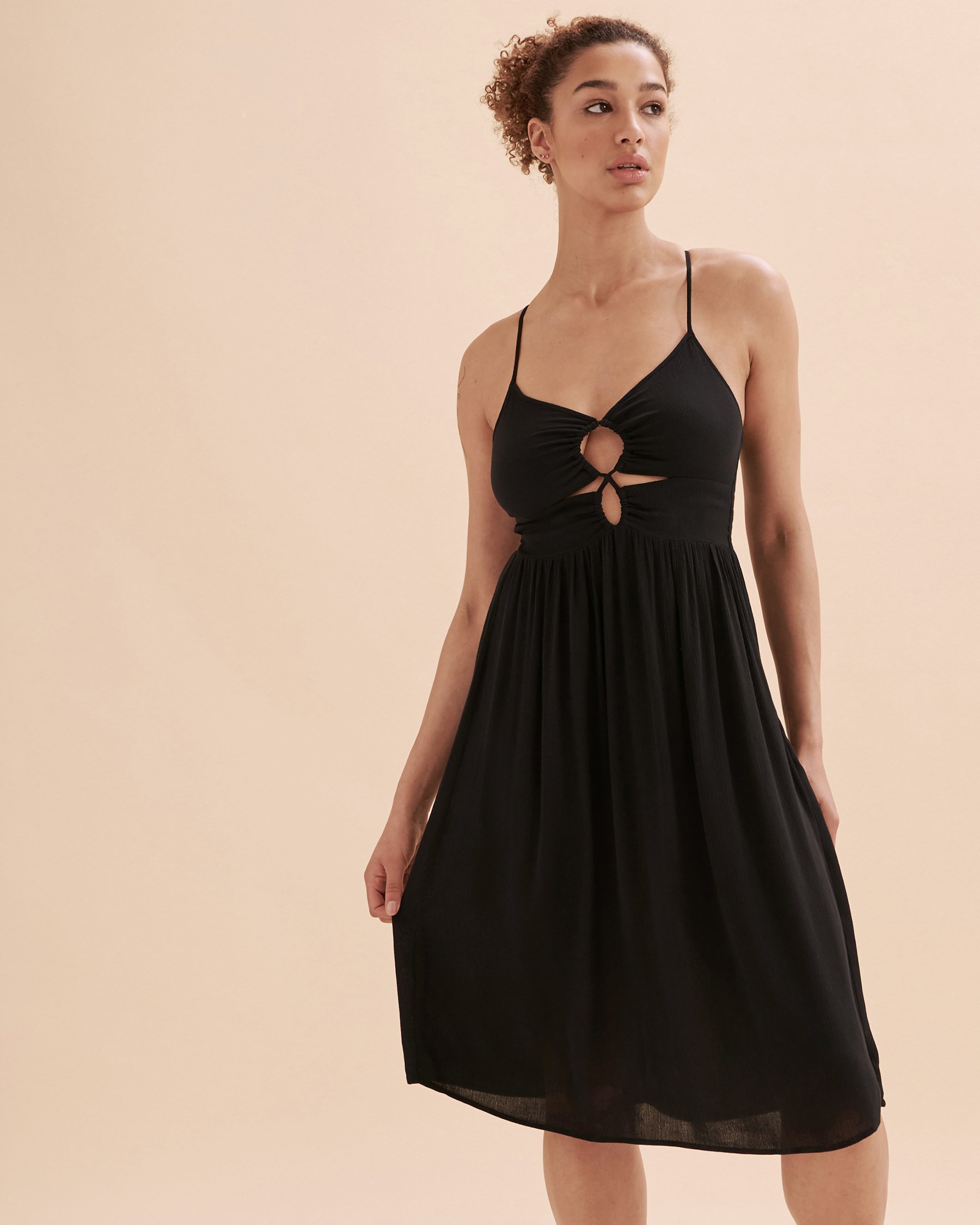 TROPIK Robe lacée mi-longue Noir 02300096 - Voir3