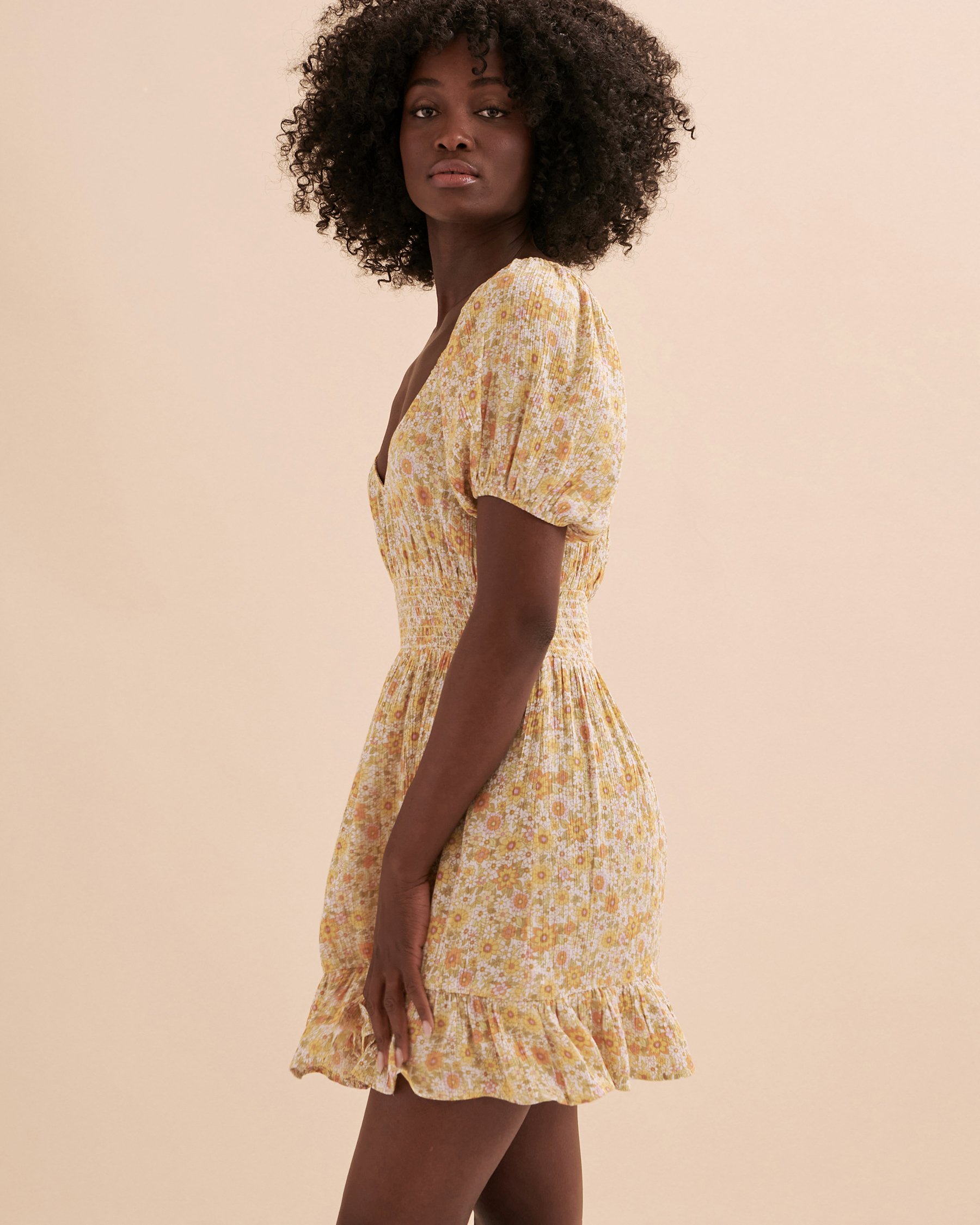 BILLABONG Robe mini à manches courtes Something Pretty Champ de fleurs ABJWD00572 - Voir3