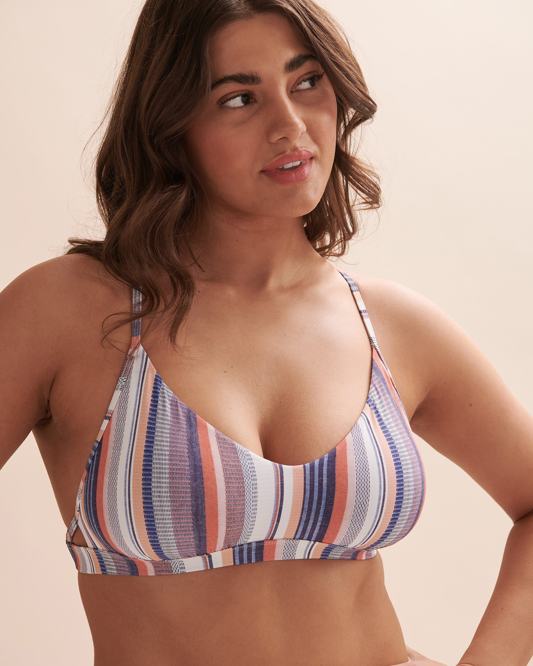 EIDON Haut de bikini bralette bonnet D/DD/E/F Madison Cahuita Rayures éclatantes 35232125D - Voir3