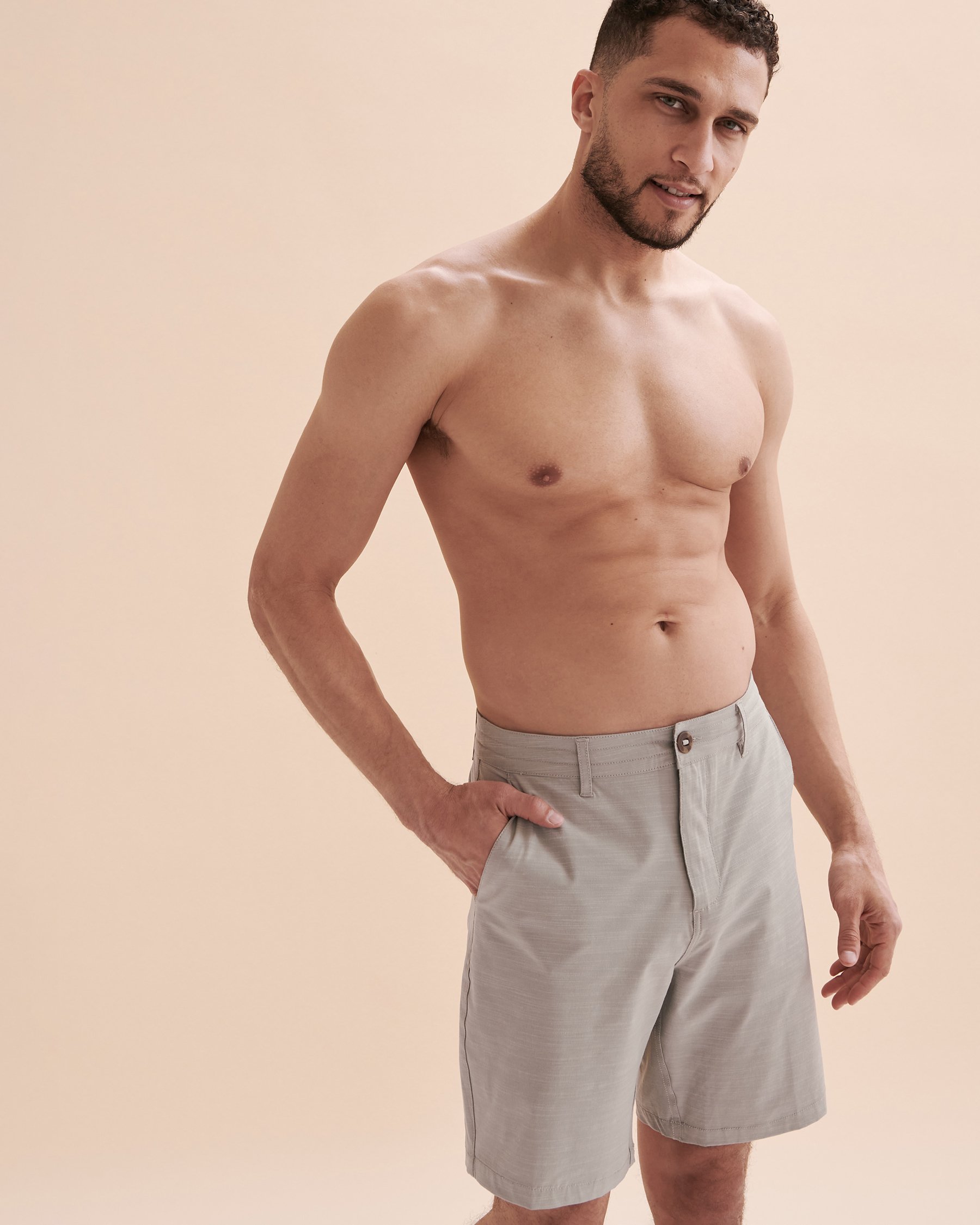 ISLANDHAZE Leisure Loose Hybrid Shorts Light grey MB122625 - View6