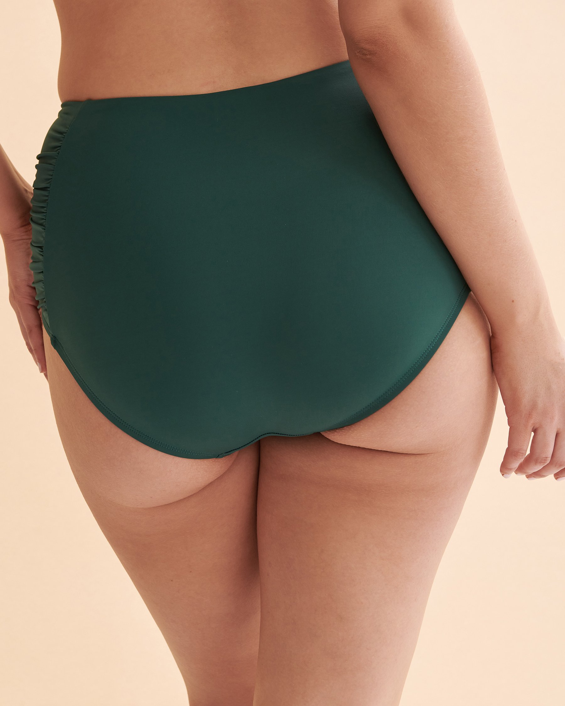 JANTZEN Solid High Waist Bikini Bottom Dashing green JZ23170H - View2