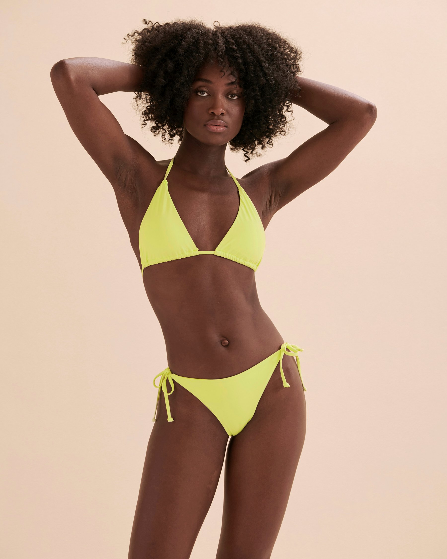 BILLABONG Bas de bikini tanga noué aux hanches Sol Searcher Lime pâle ABJX400507 - Voir4