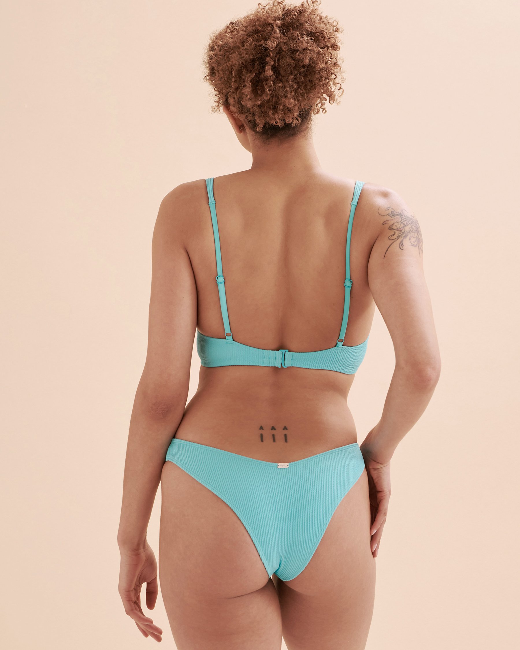 TROPIK Haut de bikini balconnet Textured Bleu ciel profond 01100209 - Voir3