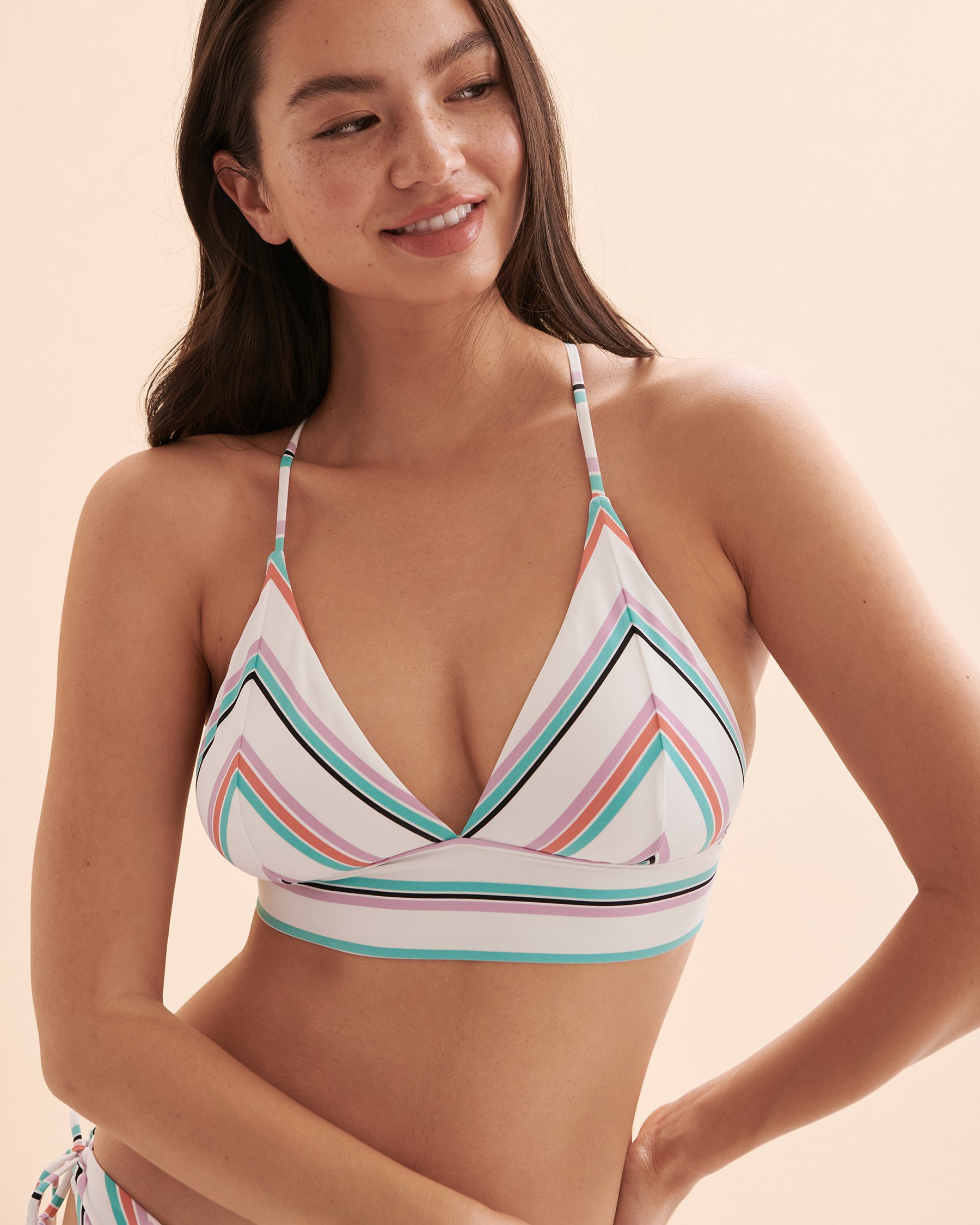 TROPIK Multicolour Stripes Triangle Bikini Top Multicolour stripes 01100212 - View5
