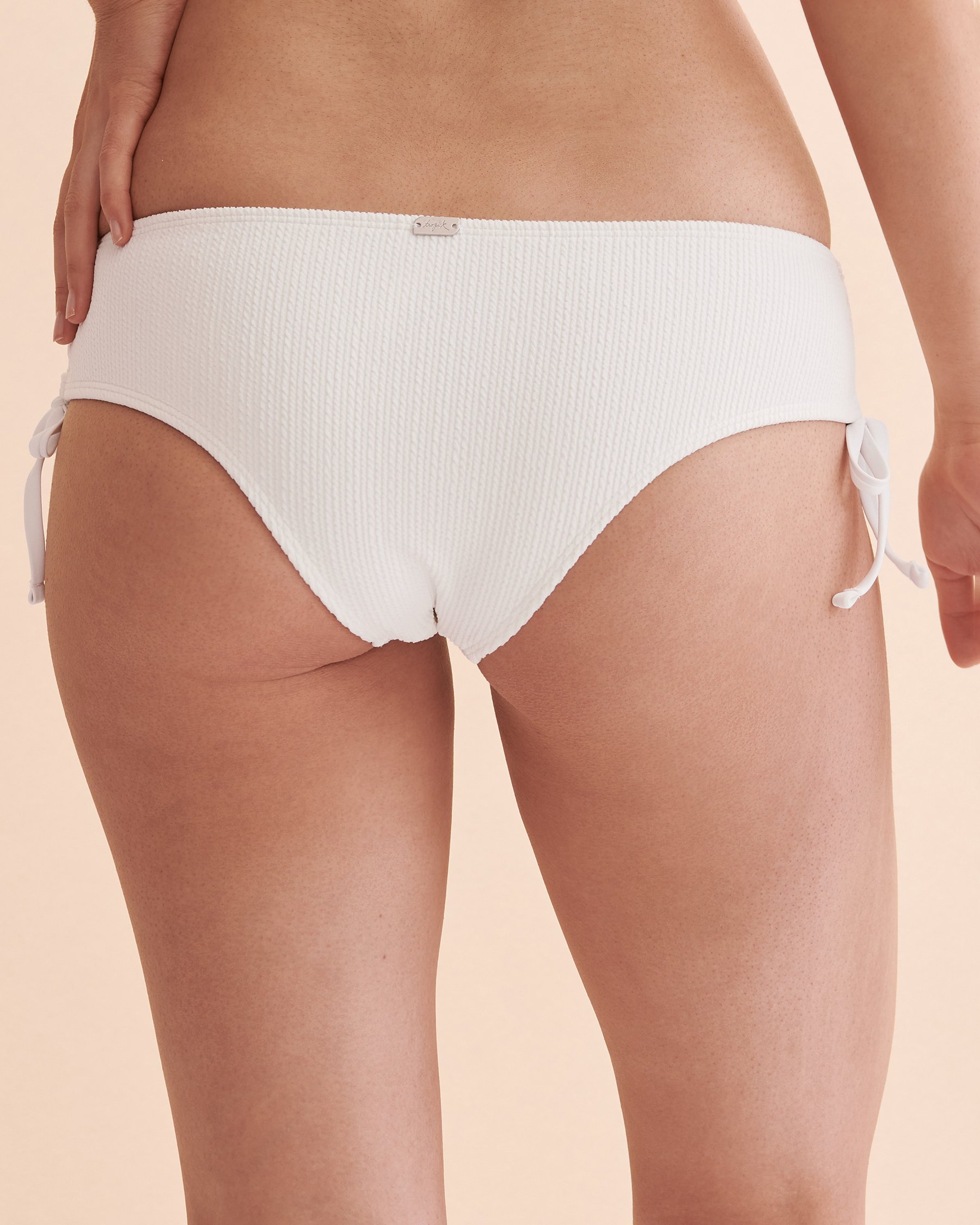 TROPIK Textured Side Tie Cheeky Bikini Bottom Snow white 01300229 - View4