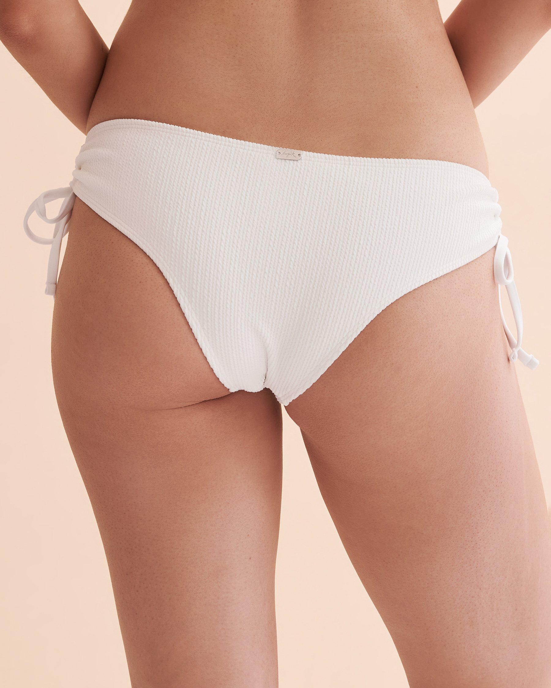 TROPIK Textured Side Tie Cheeky Bikini Bottom Snow white 01300229 - View5