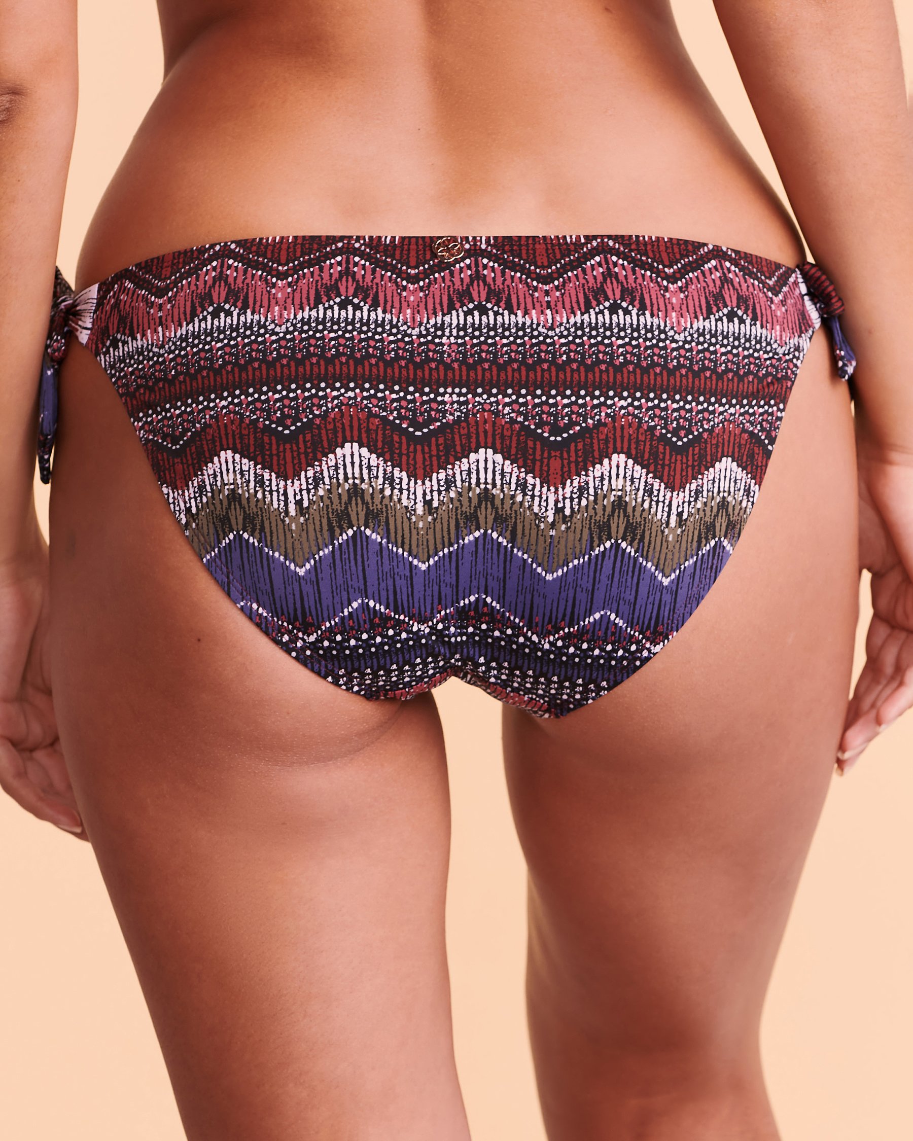 TURQUOISE COUTURE Bas de bikini noué aux hanches FADED Imprimé géométrique 01300143 - Voir3