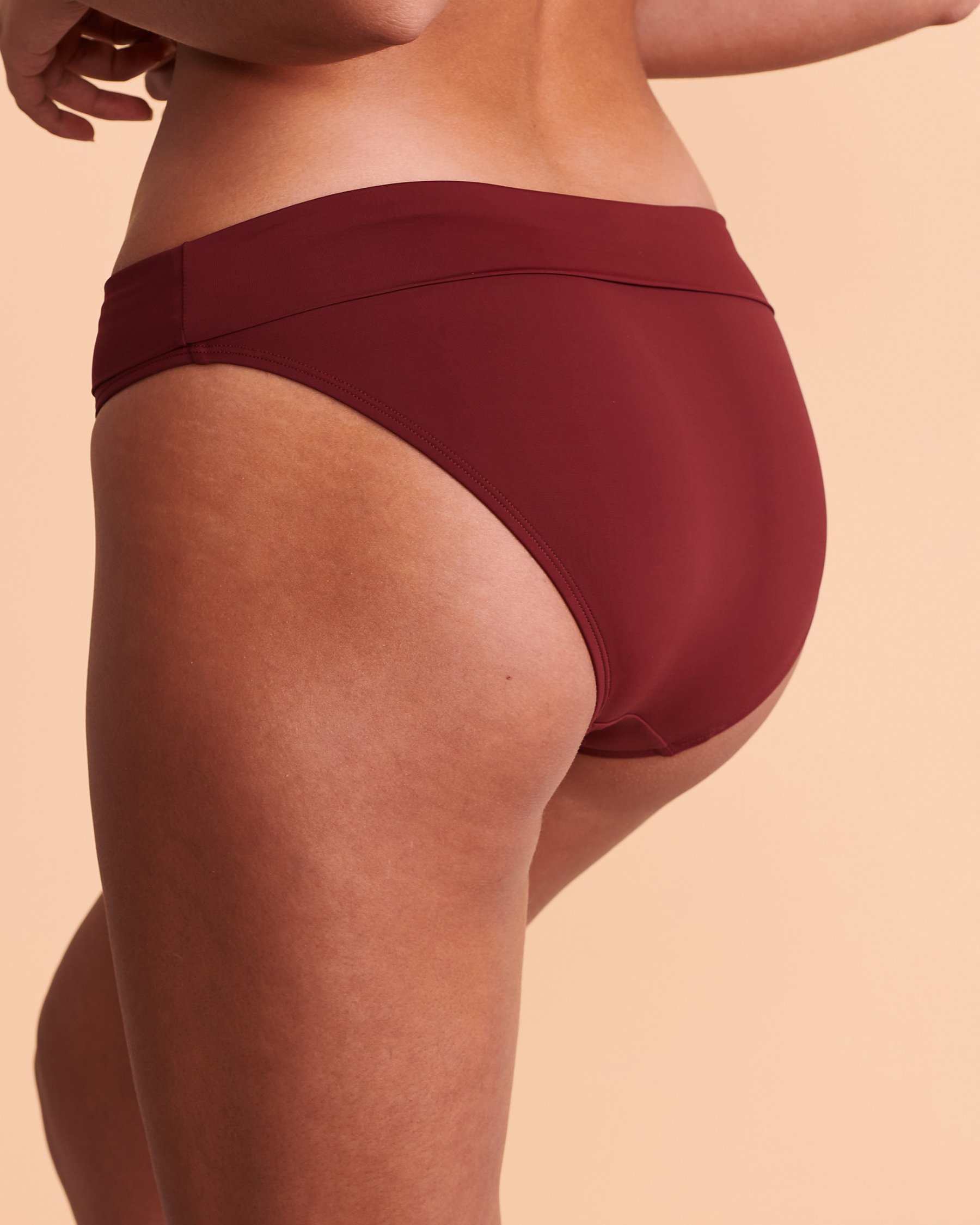TURQUOISE COUTURE ZINFANDEL Folded Waistband Bikini Bottom Red grape 01300144 - View2