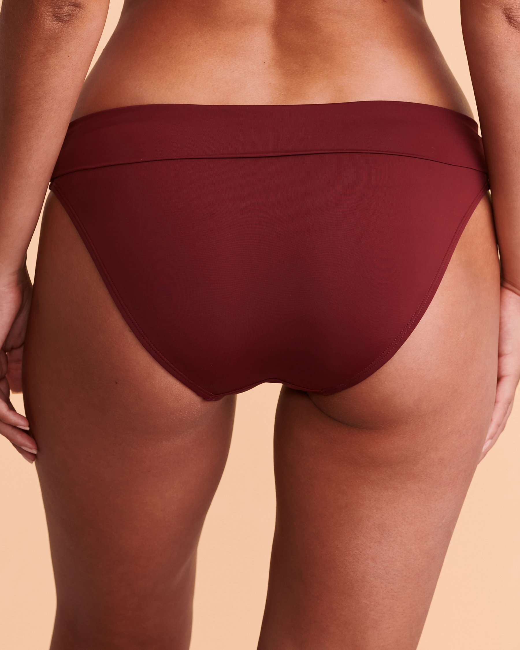 TURQUOISE COUTURE ZINFANDEL Folded Waistband Bikini Bottom Red grape 01300144 - View3