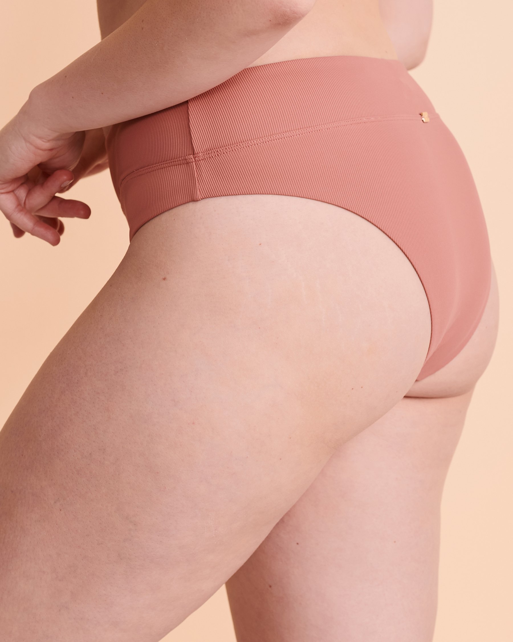 TROPIK RIB High Leg Bikini Bottom Brick 01300086 - View3
