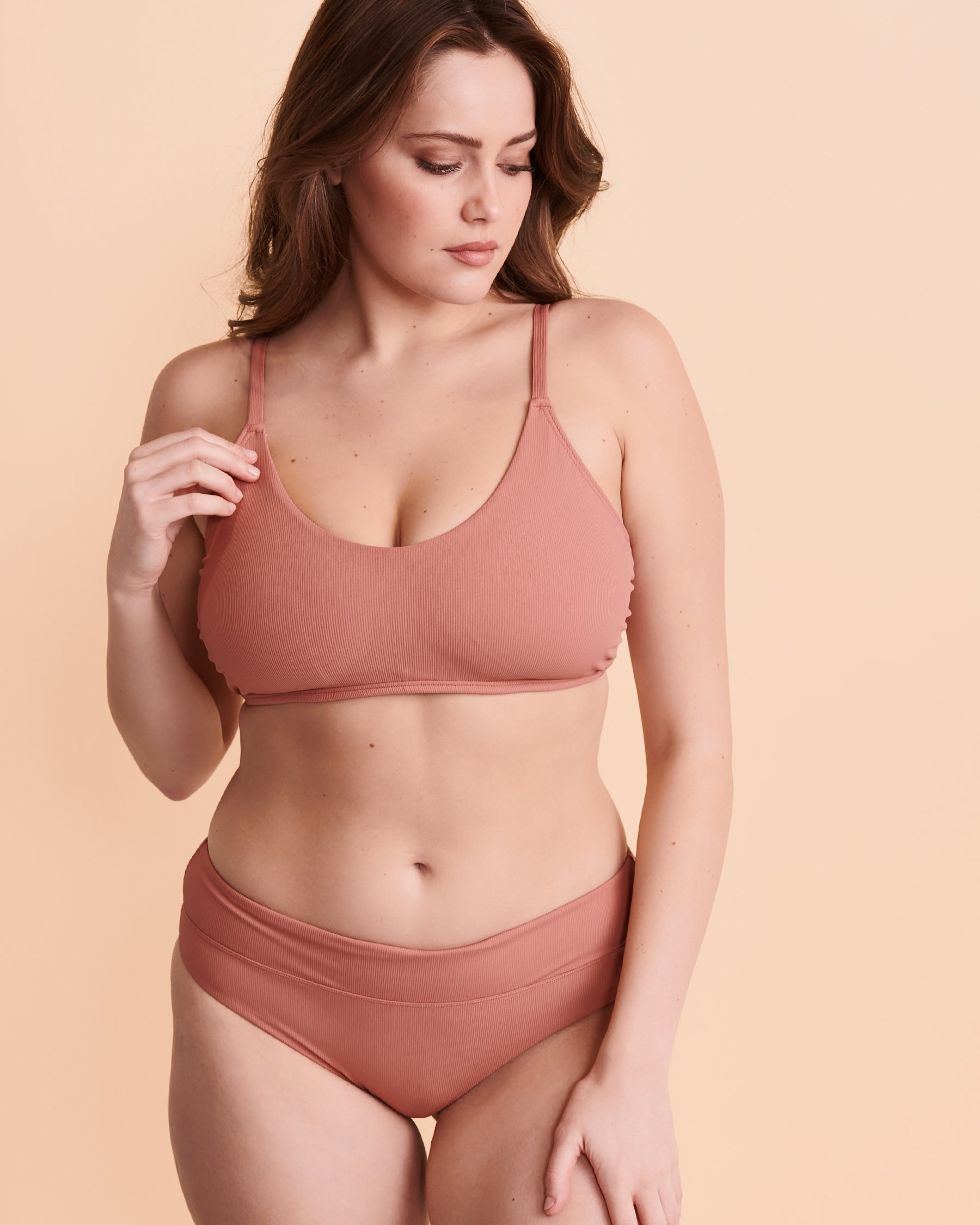 TROPIK RIB High Leg Bikini Bottom Brick 01300086 - View4