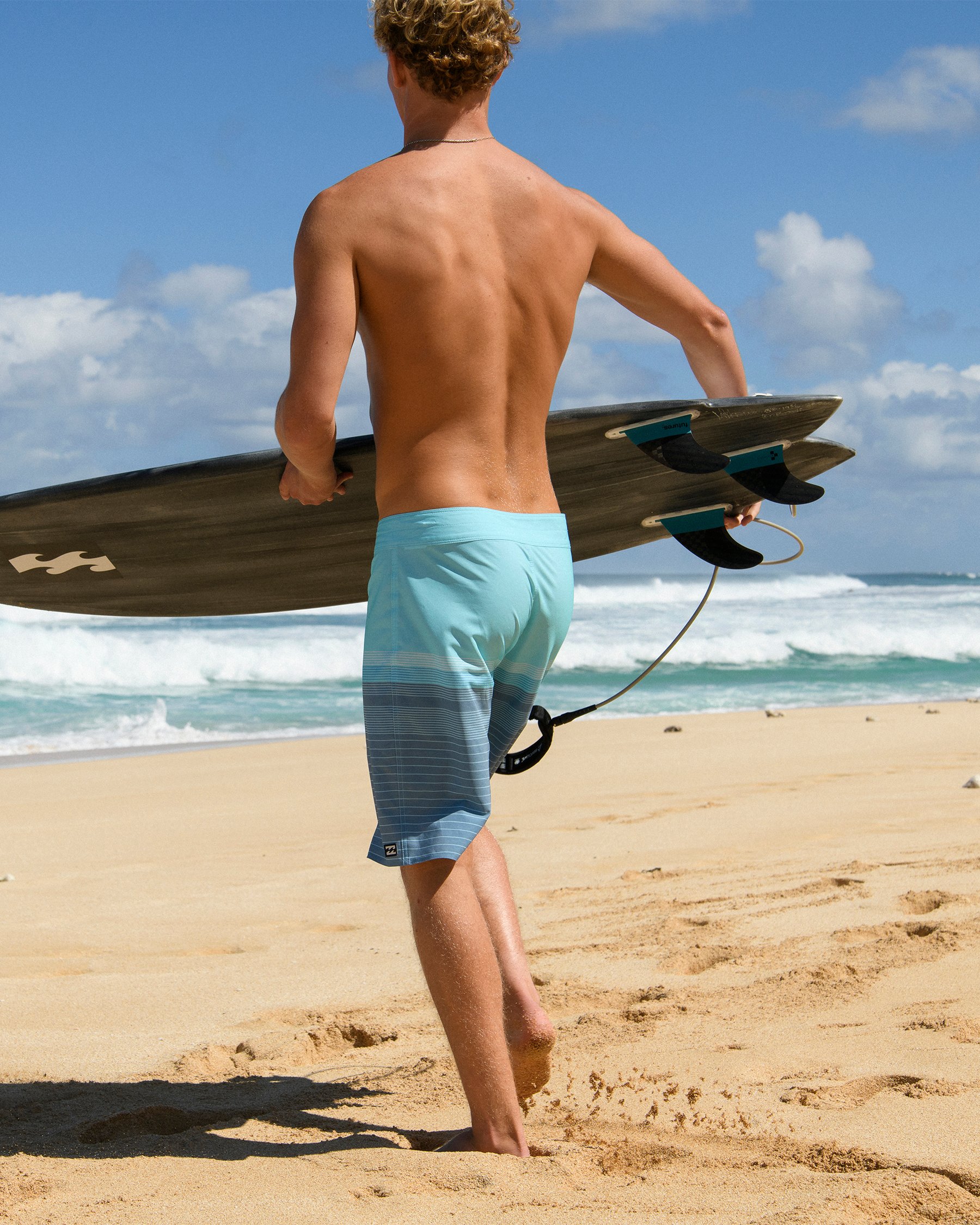 BILLABONG Maillot boardshort All Day Heather Strip Pro Bleu ABYBS00477 - View1