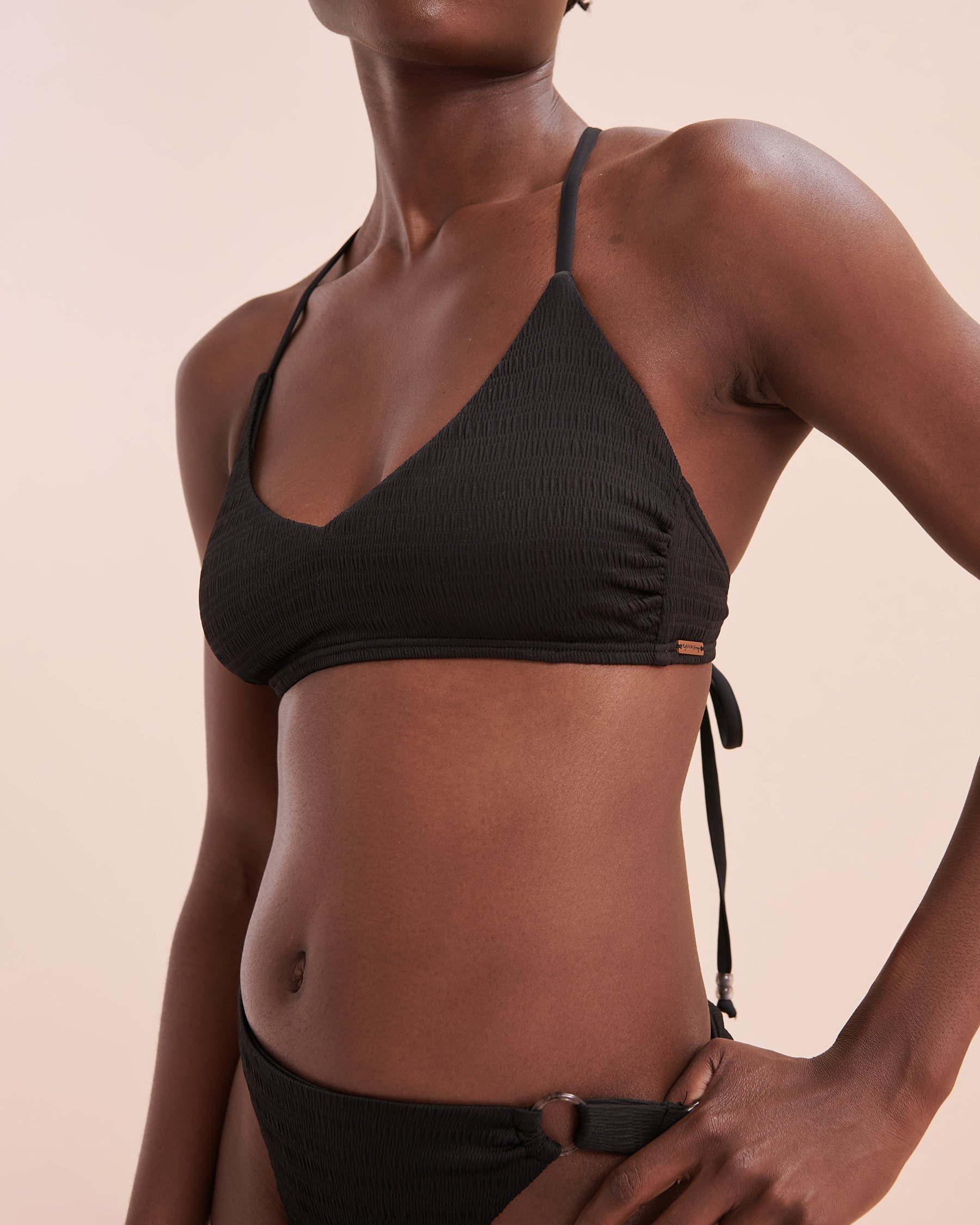 MY BIKINI STORY Haut de bikini bralette texturé Bahamas Noir 01100299 - Voir9