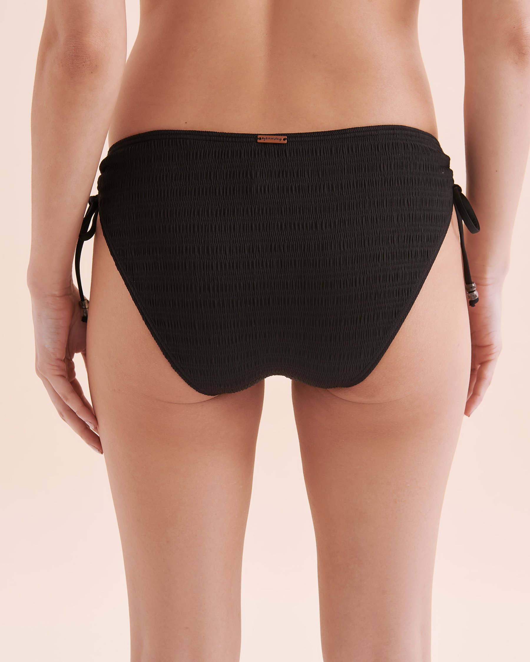 MY BIKINI STORY Bahamas Textured Side Tie Bikini Bottom Black 01300334 - View3
