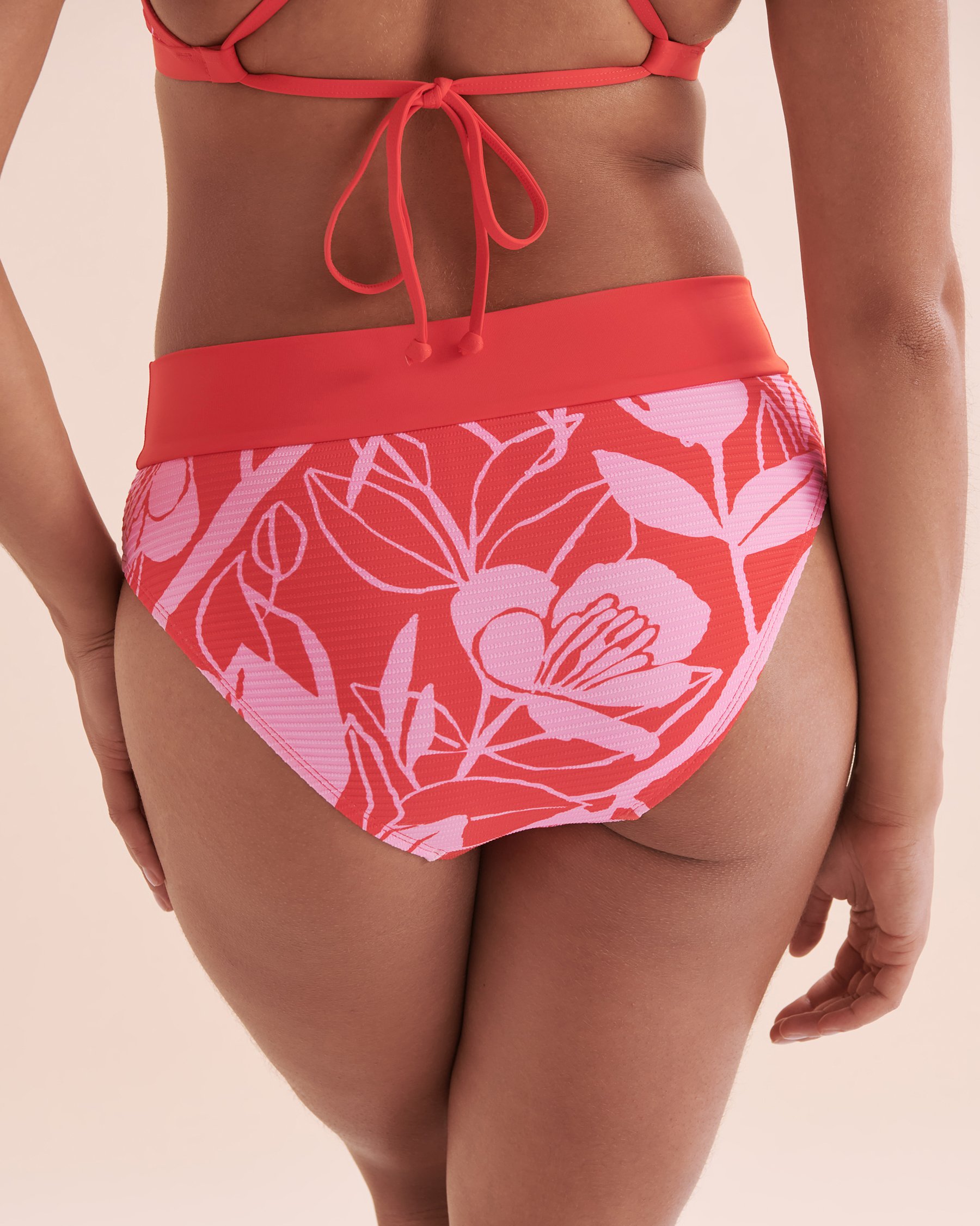 SKYE Baja Rachel High Waist Bikini Bottom Fire Red SK771254 - View5