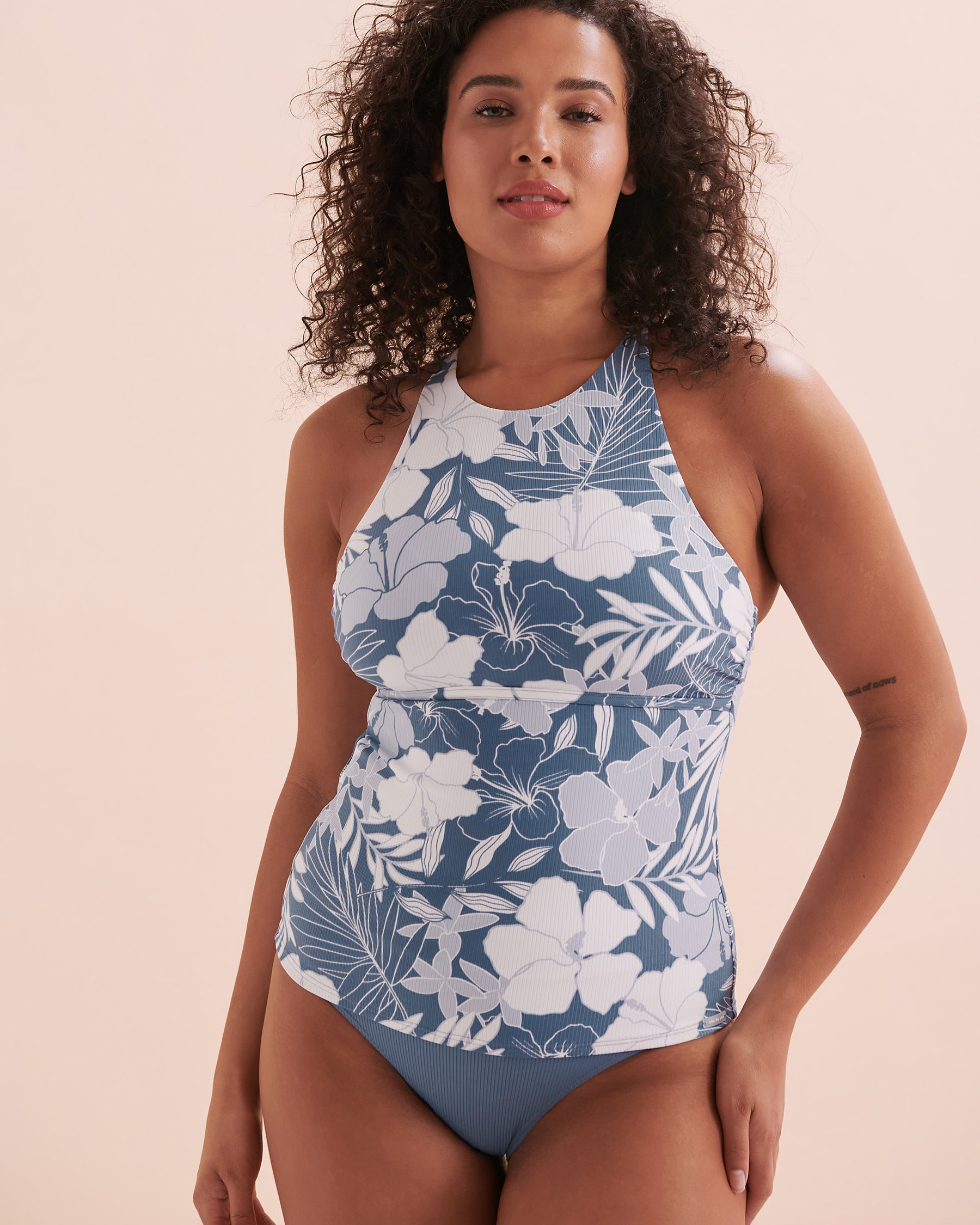 EAU DE SEA Haut tankini encolure haute Oasis Bleu oasis 01100298 - Voir6
