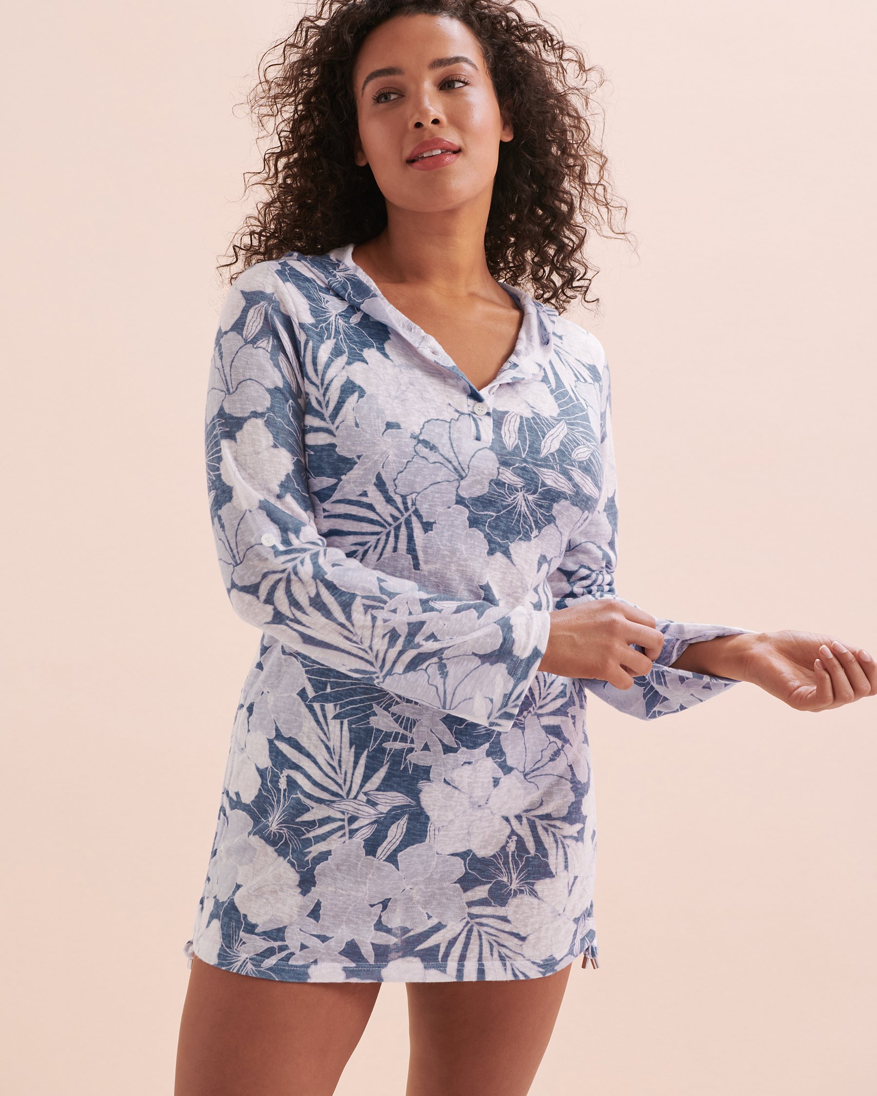 EAU DE SEA Hooded Knit Tunic Oasis Blue 02400039 - View6