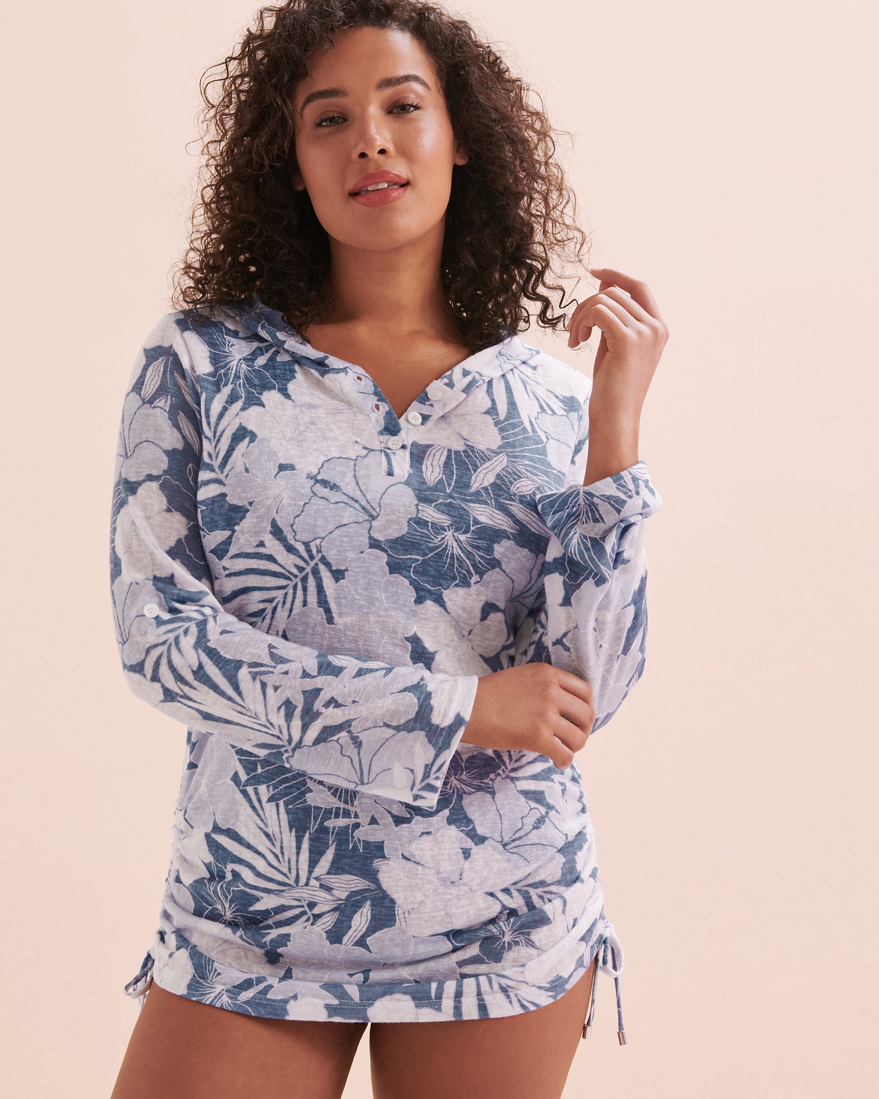 EAU DE SEA Tunique en crochet à capuchon Bleu oasis 02400039 - View10