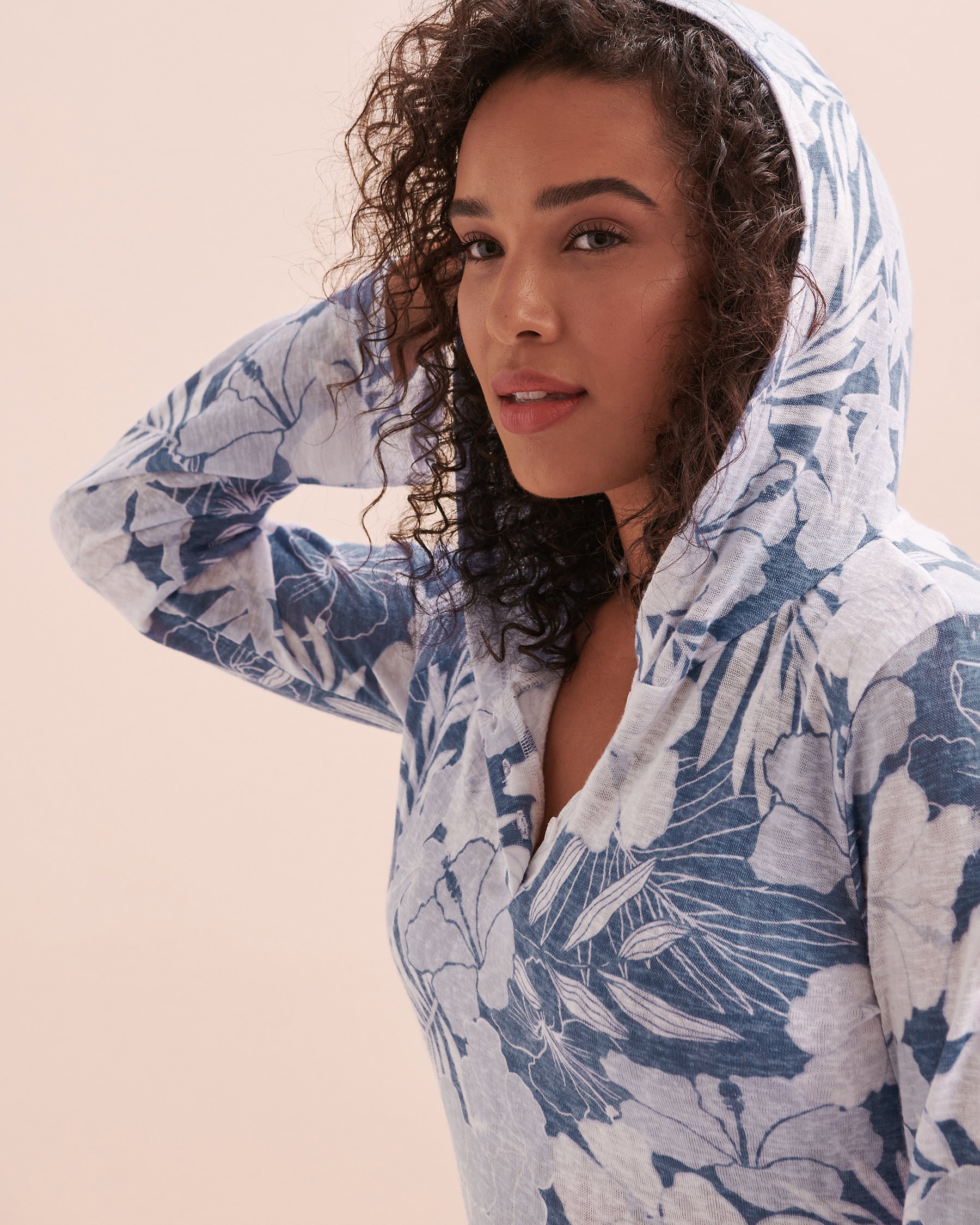 EAU DE SEA Tunique en crochet à capuchon Bleu oasis 02400039 - View11