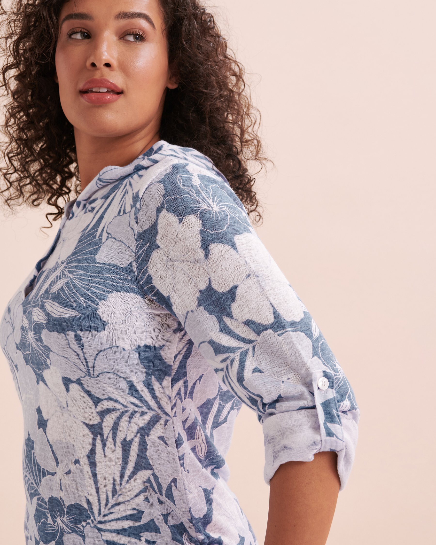 EAU DE SEA Tunique en crochet à capuchon Bleu oasis 02400039 - View12