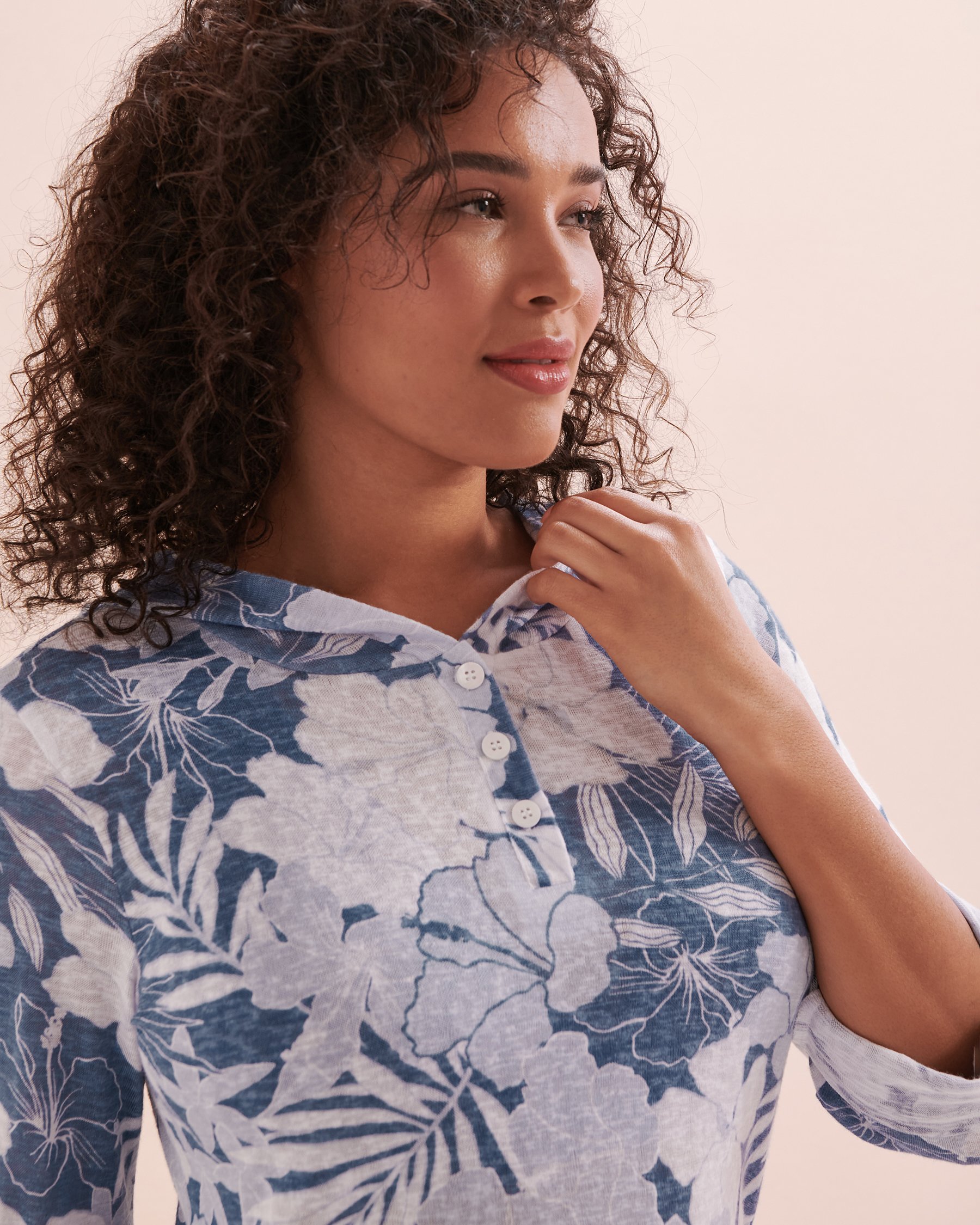 EAU DE SEA Tunique en crochet à capuchon Bleu oasis 02400039 - View13