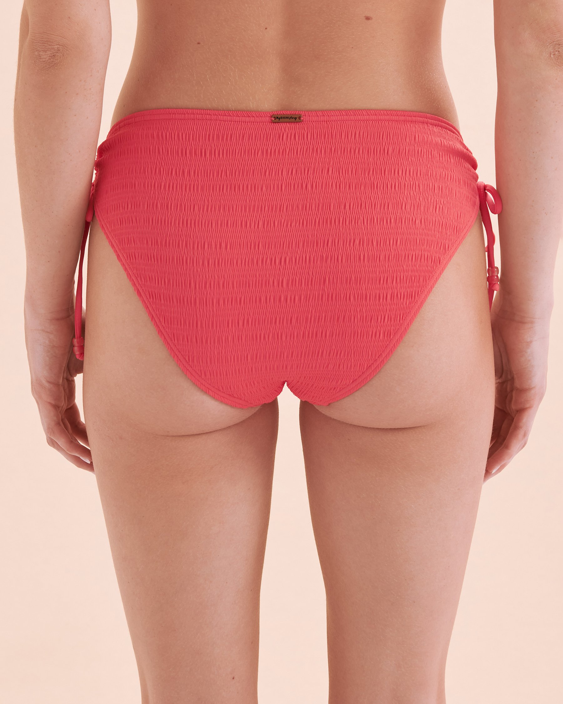 MY BIKINI STORY Bas de bikini noué aux hanches texturé Bahamas Corail 01300334 - View2