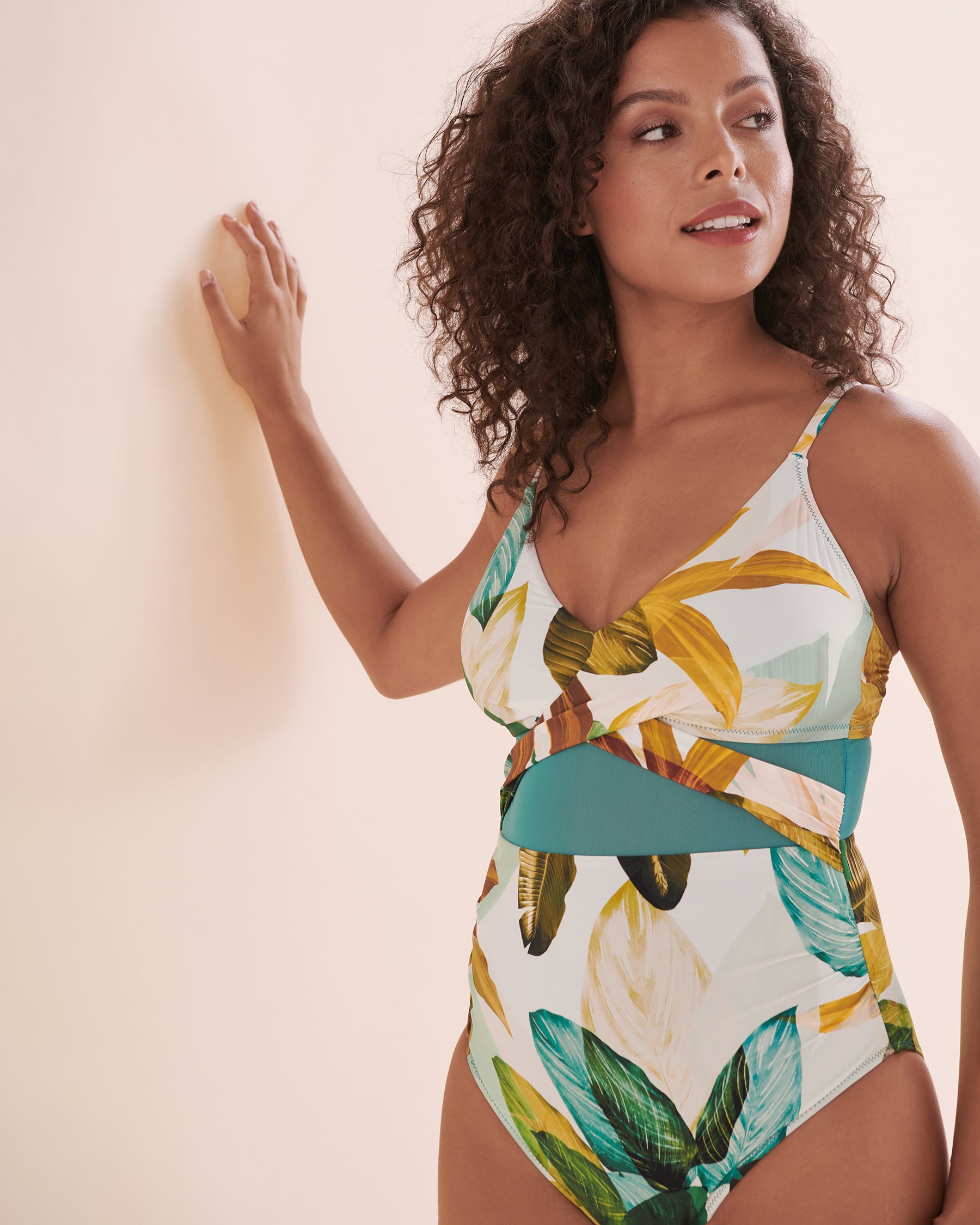 EVERYDAY SUNDAY Maillot une-pièce wrap Pacific Jungle Imprimé tropical ESBEAW02670C - View1