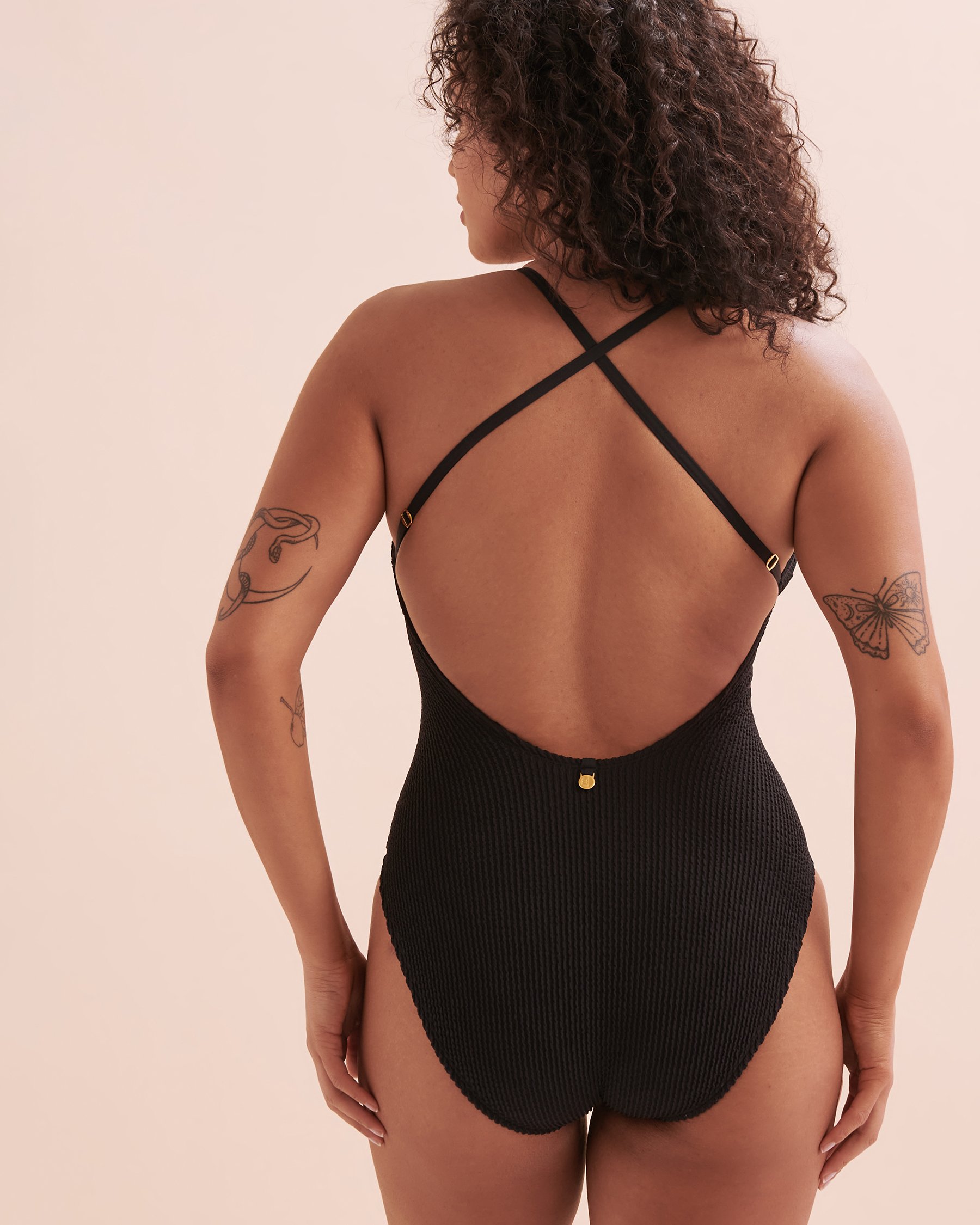 BLEU ROD BEATTIE Pucker Up Plunge One-piece Swimsuit Black RBPU24701 - View2