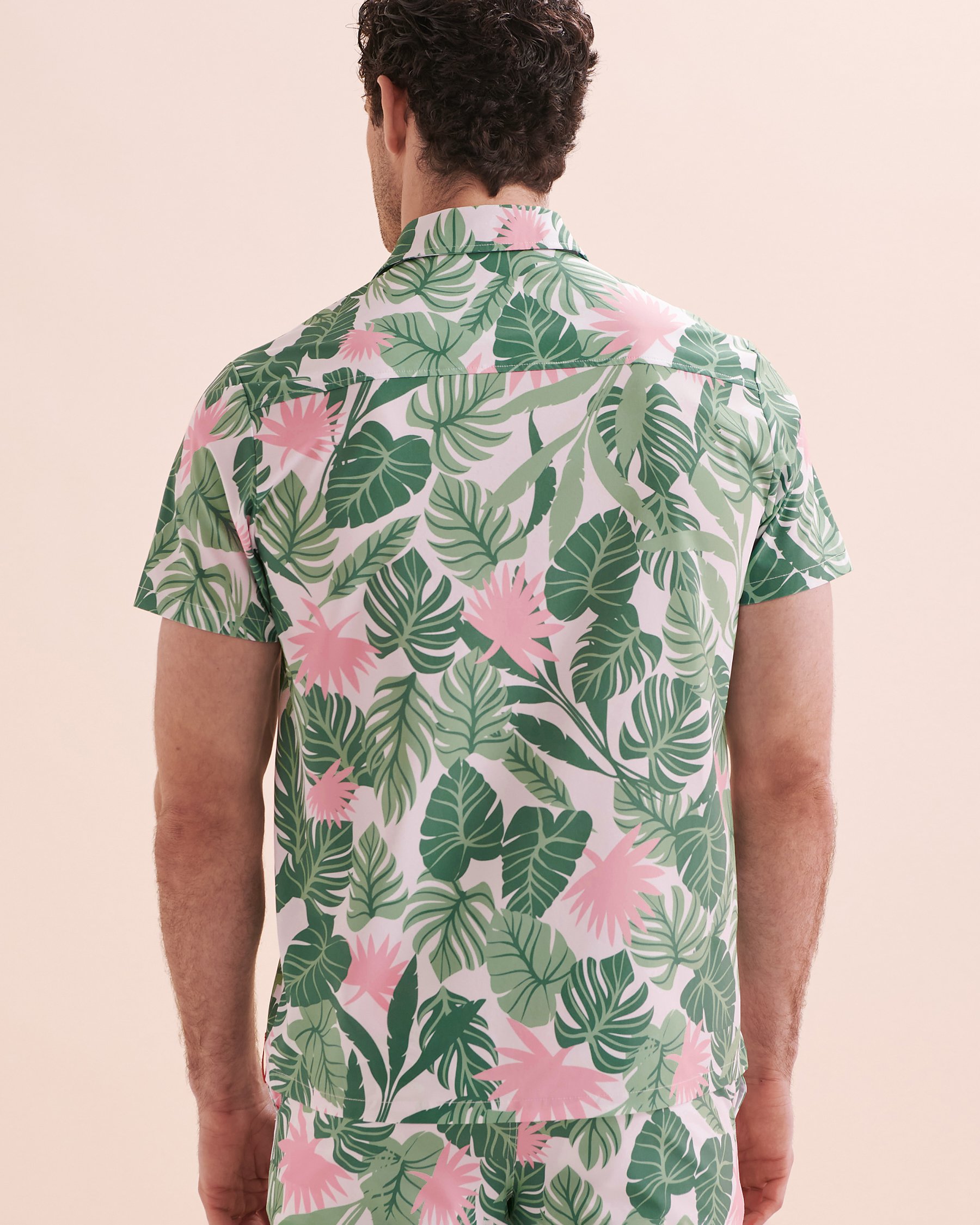 HAMABE Short Sleeve Shirt Tropical Green 04100021 - View3