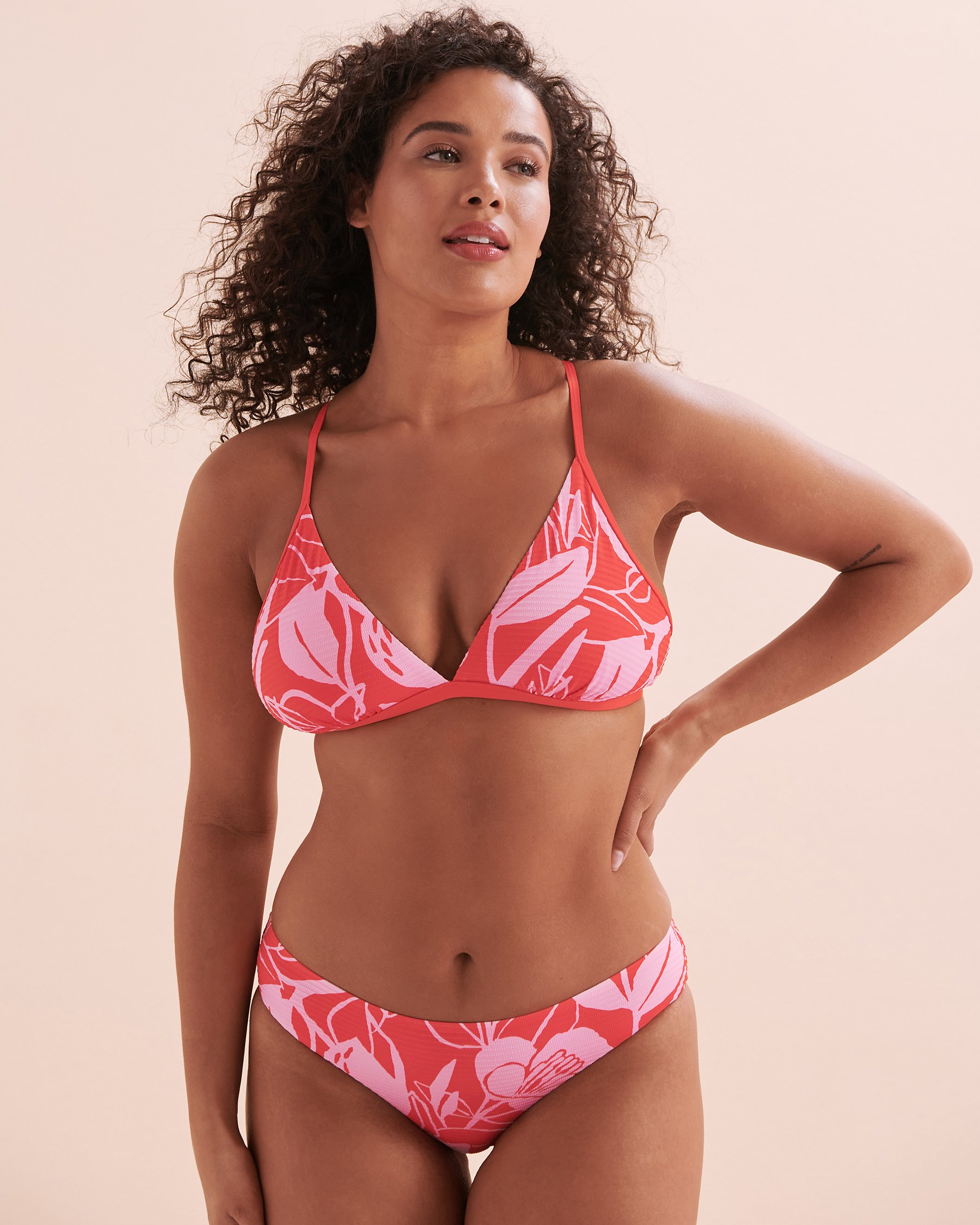 SKYE Baja Jayme D Cup Triangle Bikini Top Fire Red SK771119D - View4