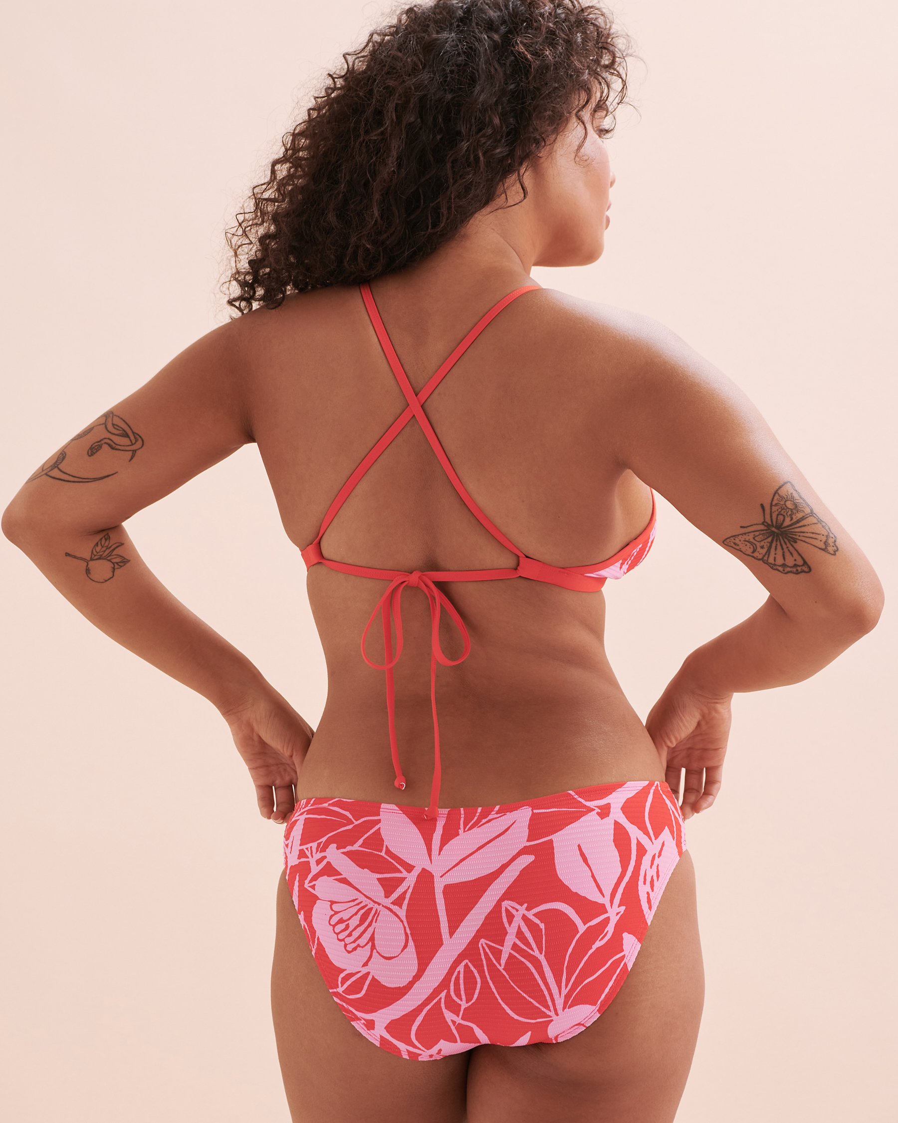 SKYE Baja Jayme D Cup Triangle Bikini Top Fire Red SK771119D - View6