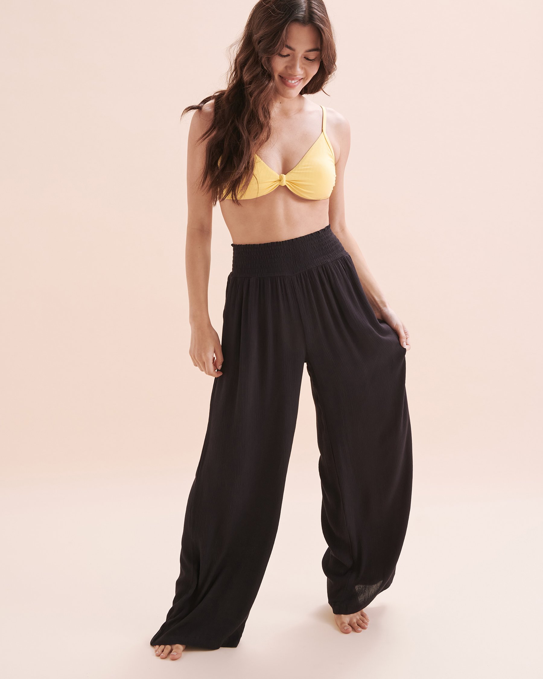 TROPIK Pantalon jambe large Noir 02200063 - Voir1