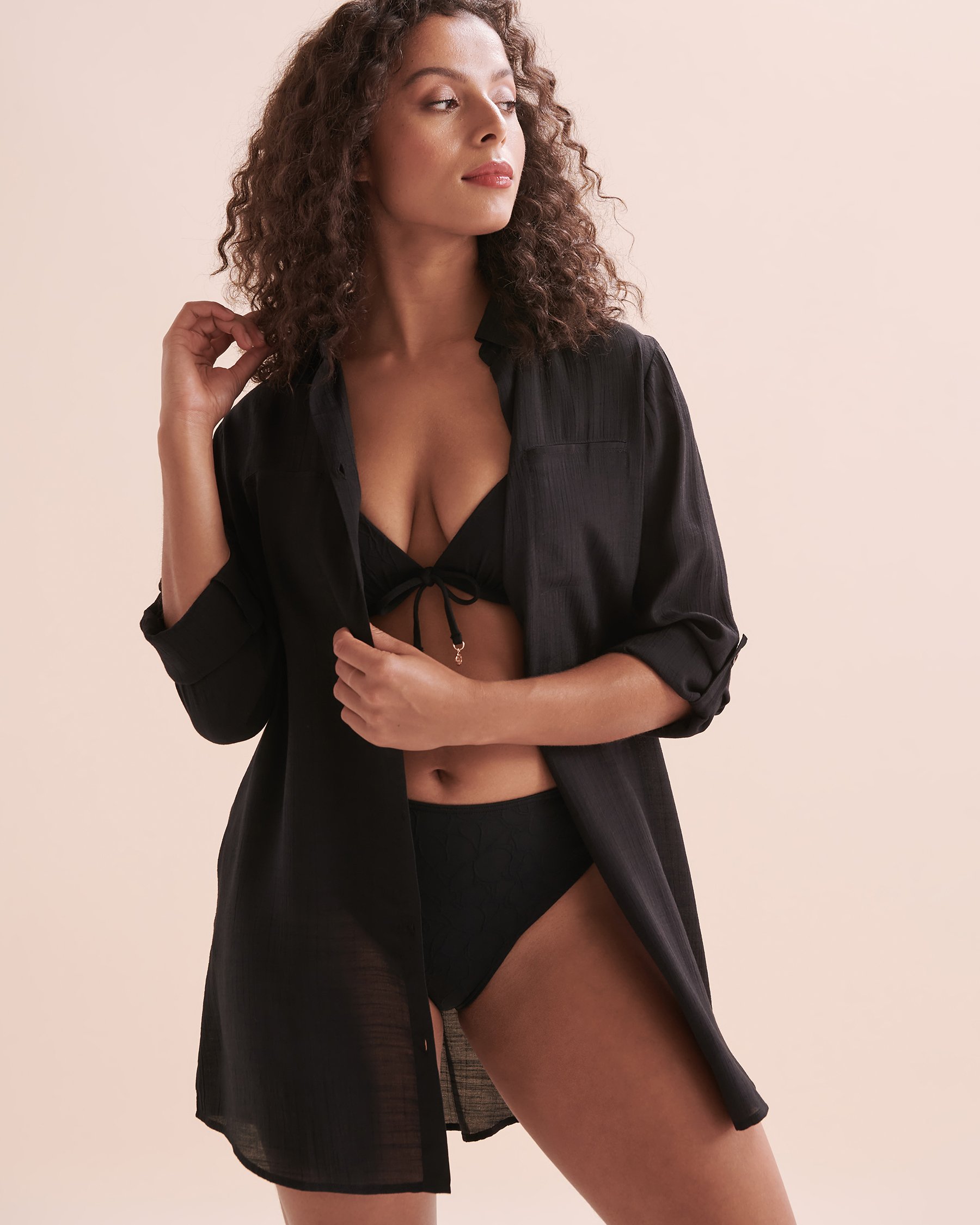 TURQUOISE COUTURE Chemisier voile Noir 02100023 - Voir1