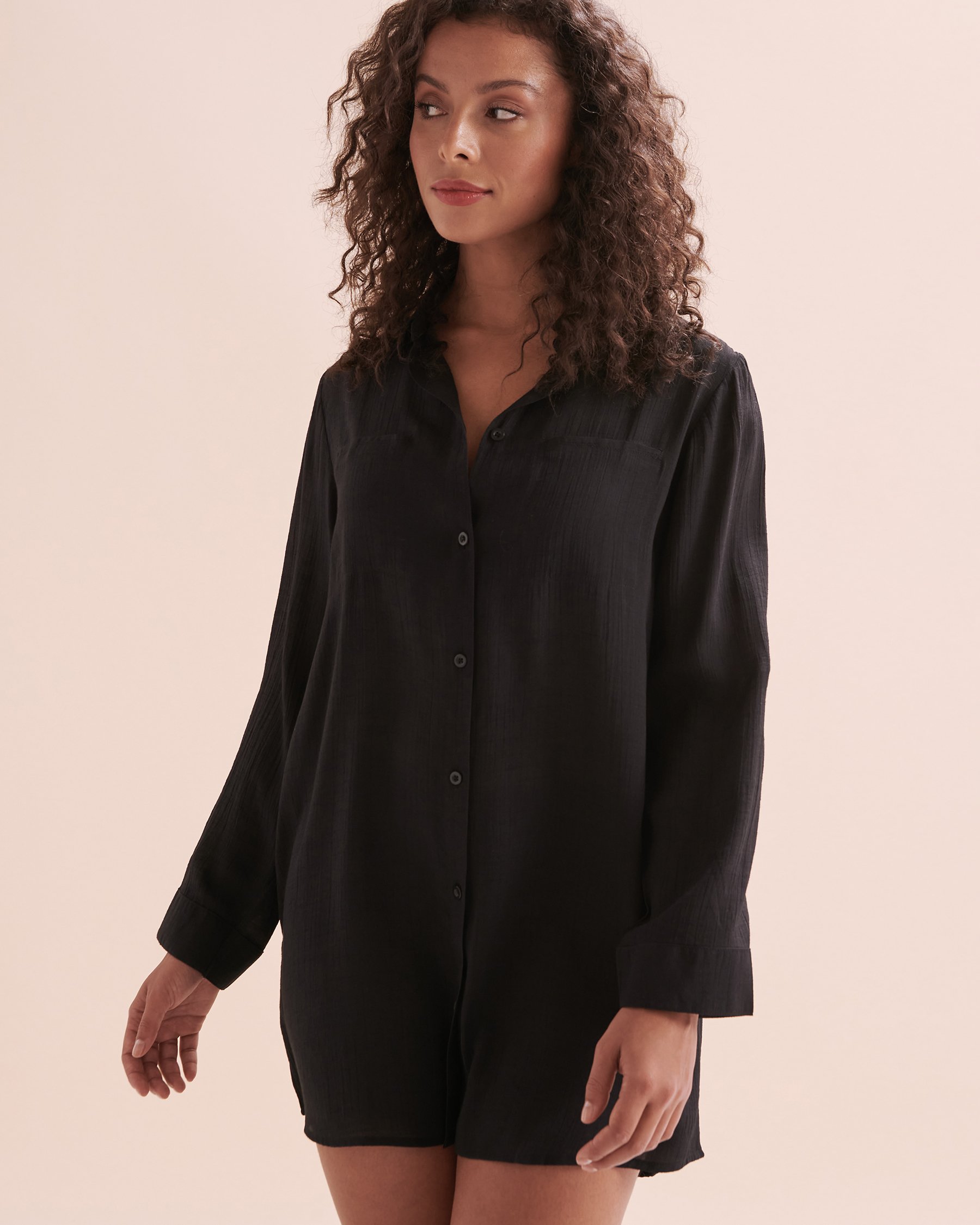 TURQUOISE COUTURE Chemisier voile Noir 02100023 - Voir3