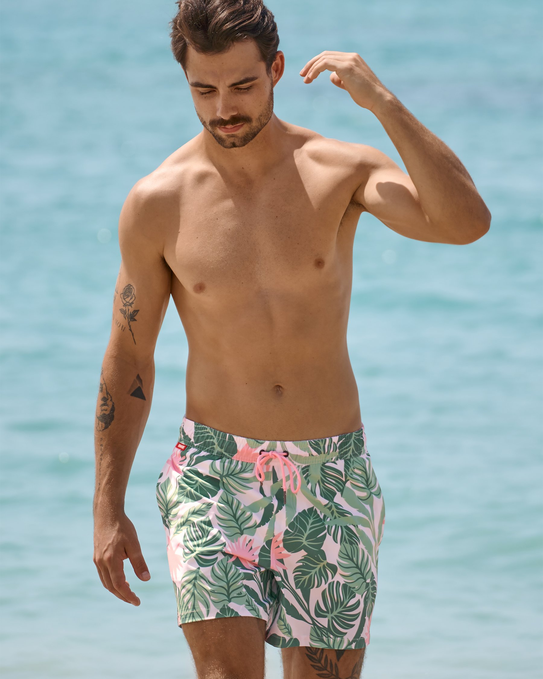 HAMABE Volley Swimsuit Tropical Green 03100035 - View3