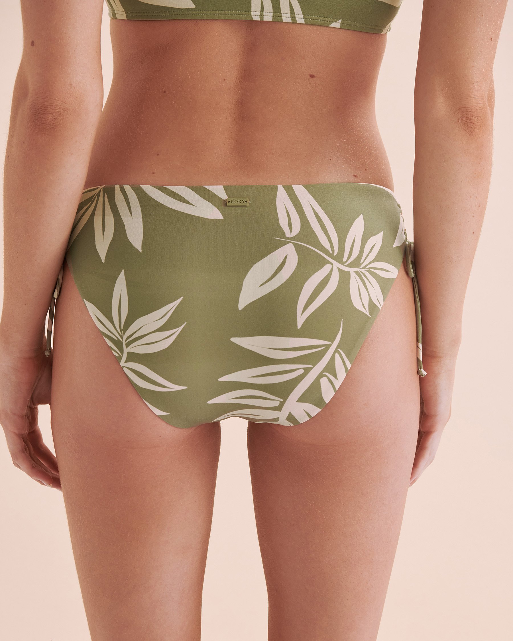 ROXY Beach Classics Side Tie Bikini Bottom Oil Green ERJX404891 - View4