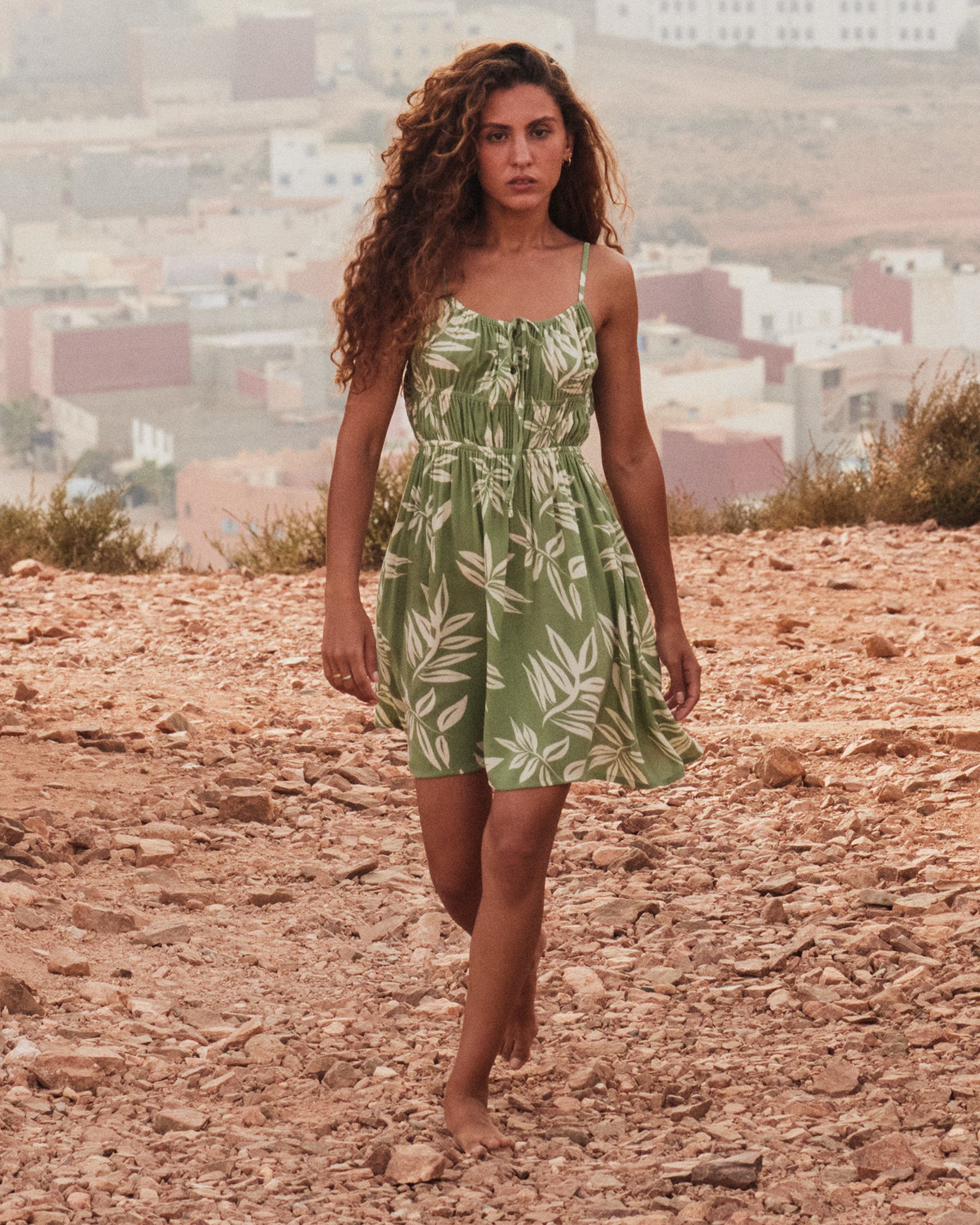 ROXY La Vida Mini Dress Oil Green ERJWD03813 - View1