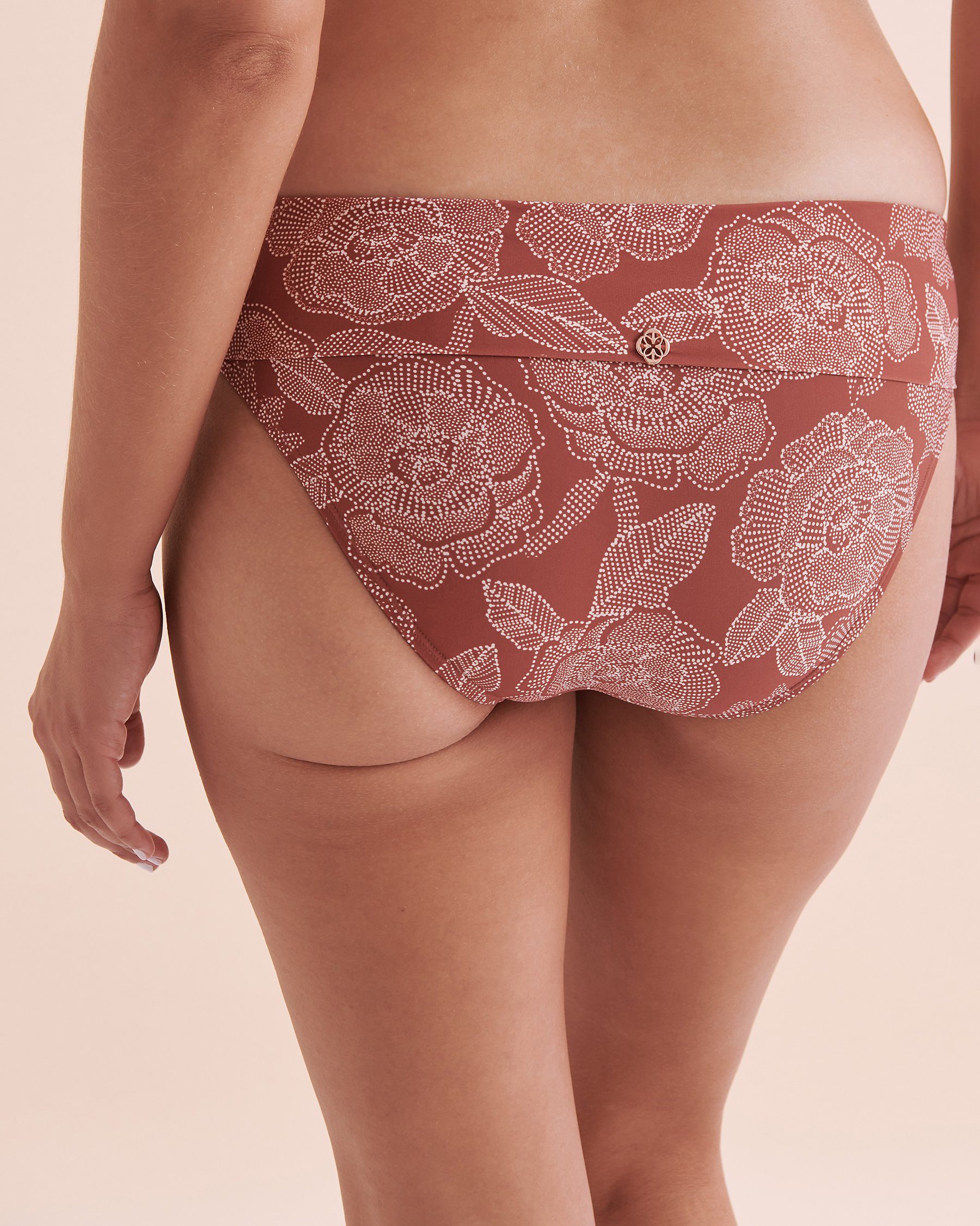 TURQUOISE COUTURE Bas de bikini bande de taille pliée Marsala Marsala 01300342 - View6