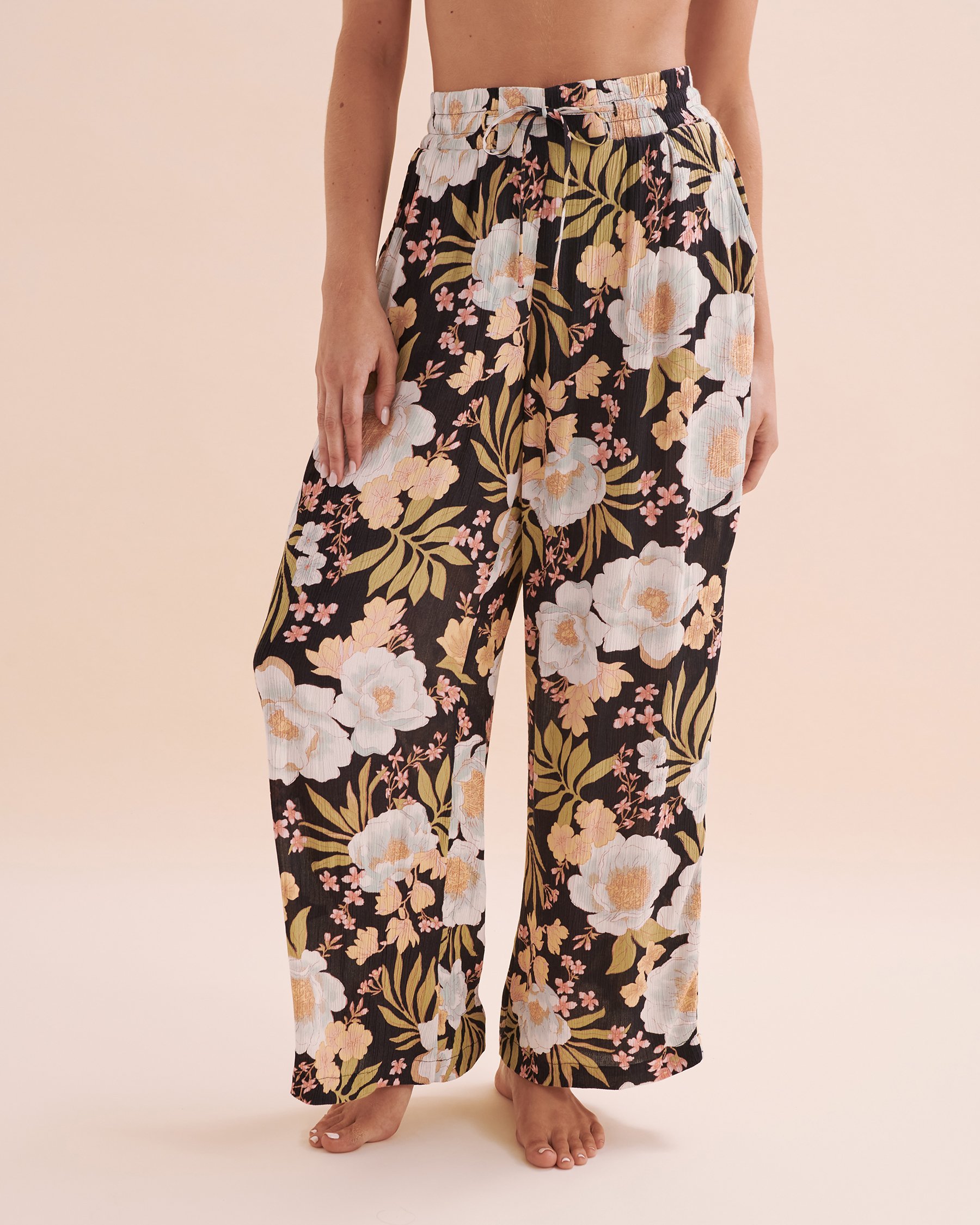 BILLABONG Pantalon plissé Sunrays Sable noir/Floral ABJNP00350 - Voir1