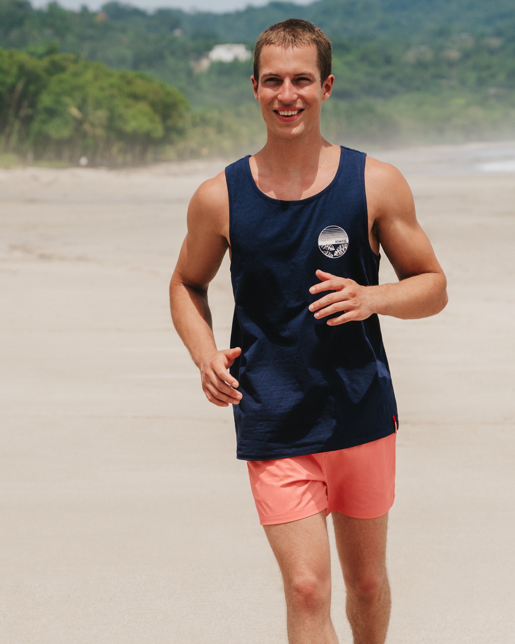 HAMABE Cotton Tank Top Maritime Blue 04100024 - View1