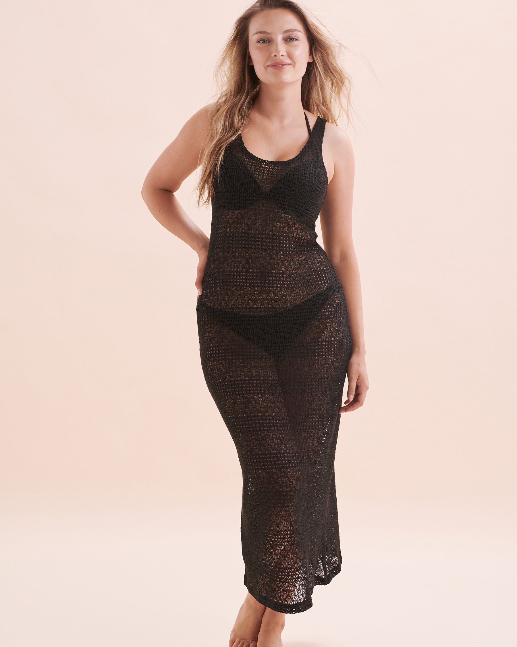 COVER ME Robe longue Moroccan Crochet Noir 25057005 - Voir1