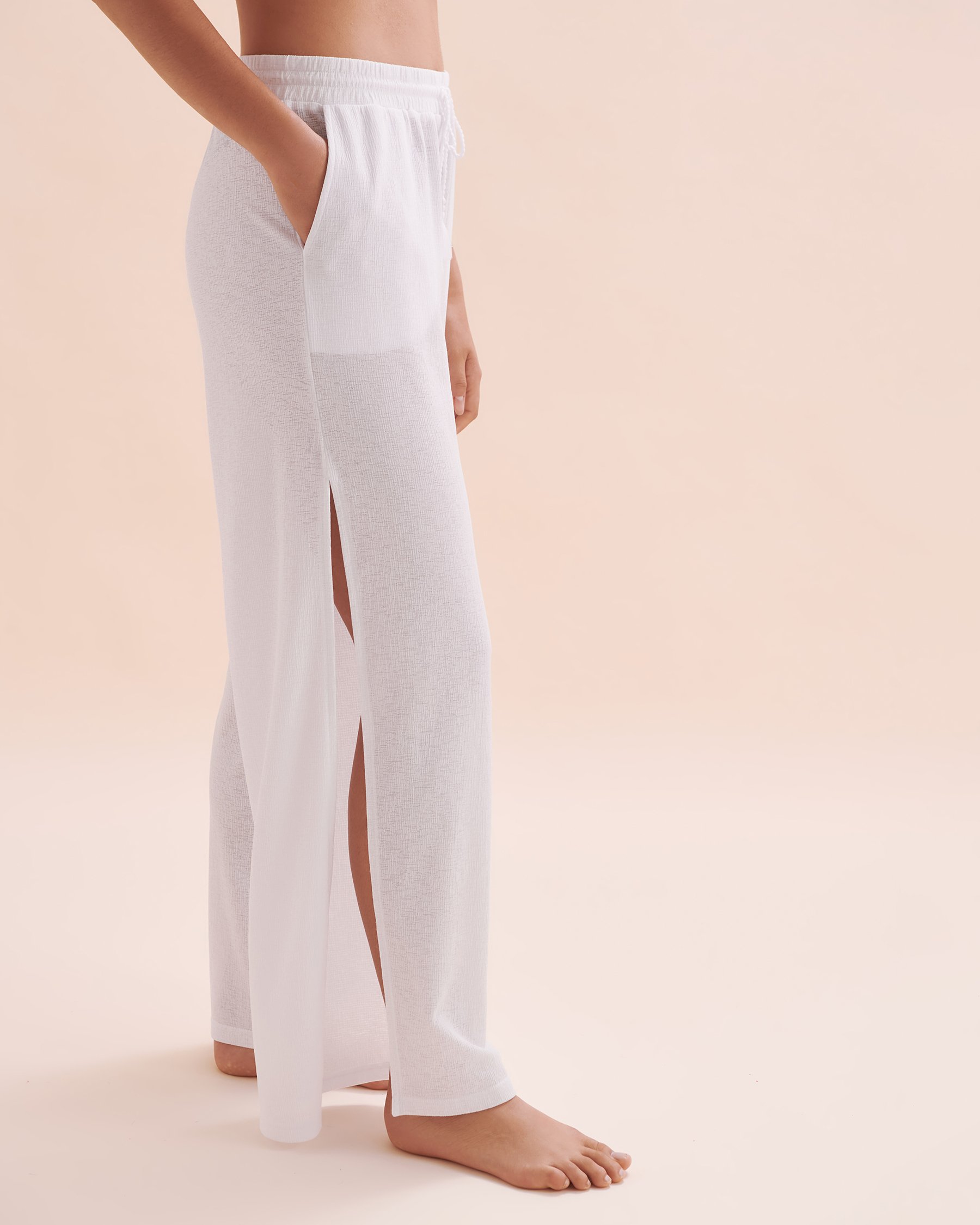 TROPIK Crinkle Beach Pants with Side Slits White 02200068 - View7