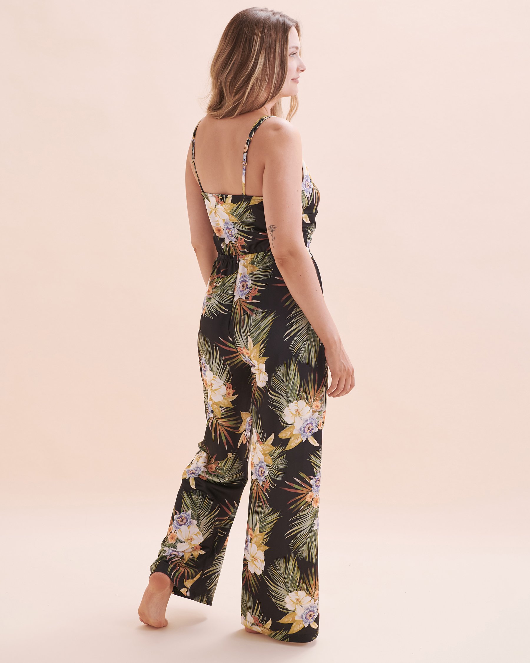EVERYDAY SUNDAY Combinaison sans manches Exotic Tiki Imprimé floral noir ESBEAW04175 - Voir5